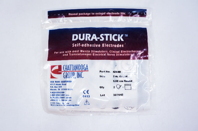Chattanooga 42040 DURA-STICK Self-adhesive Electrodes, Size: 2 in. Round
