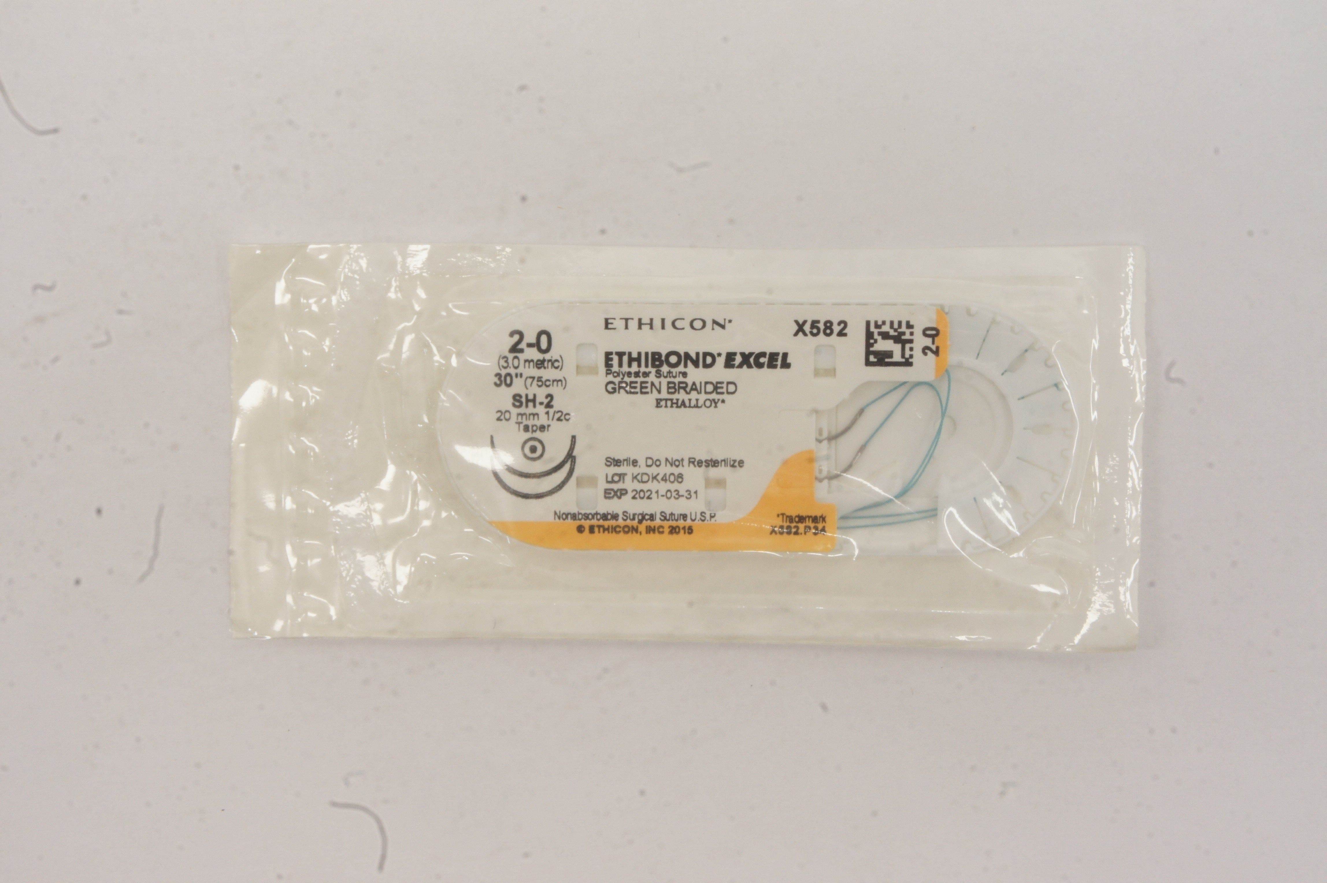 Ethicon X582 2-0 ETHIBOND EXCEL SH-2 26mm 1/2c Taperpoint 30inch (x)