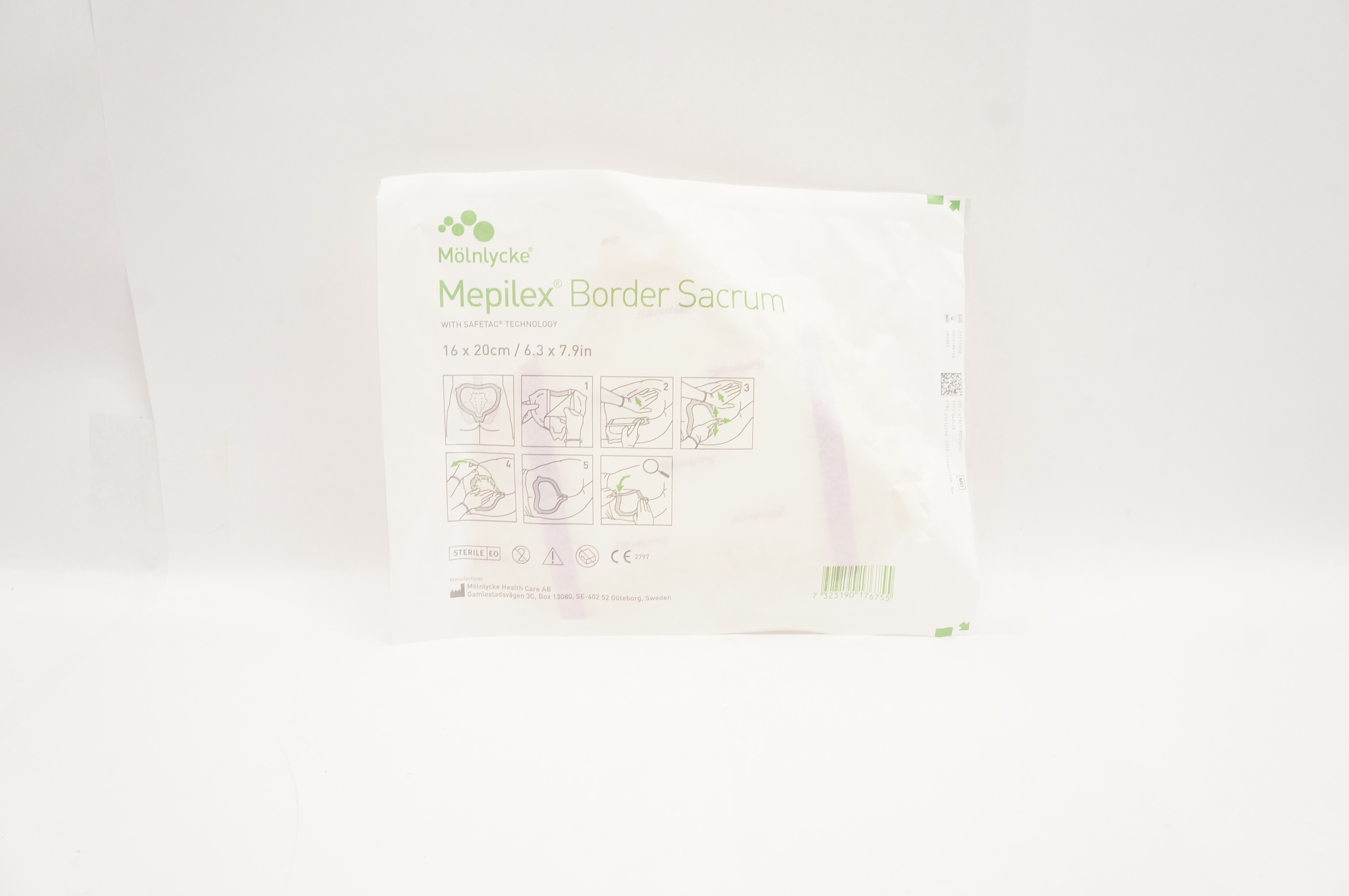Molnlycke Health Care 282055 Mepilex Border Sacrum 6.3 x 7.9inch