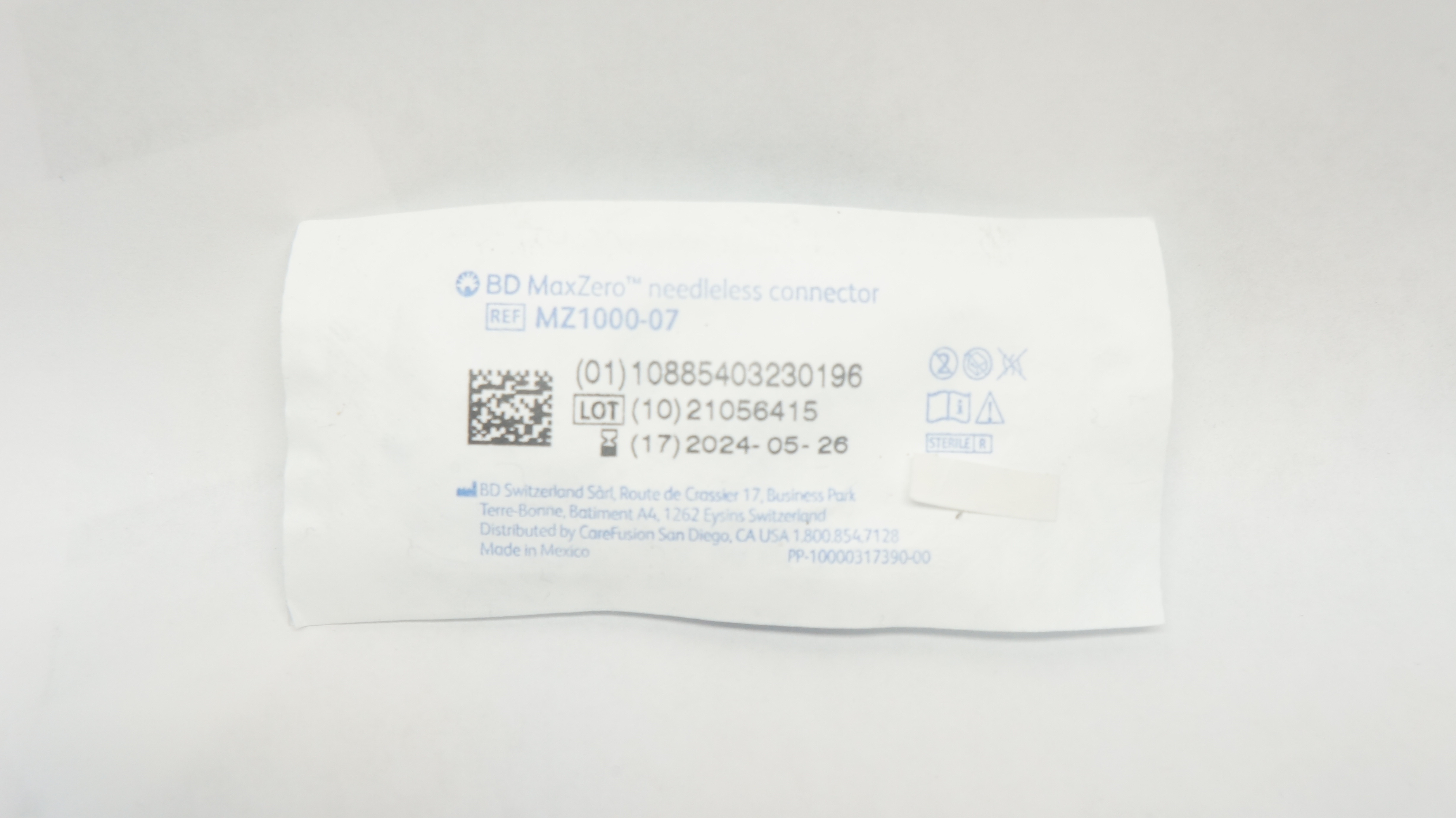 BD MZ1000-07 MaxZero Ndleless Connector