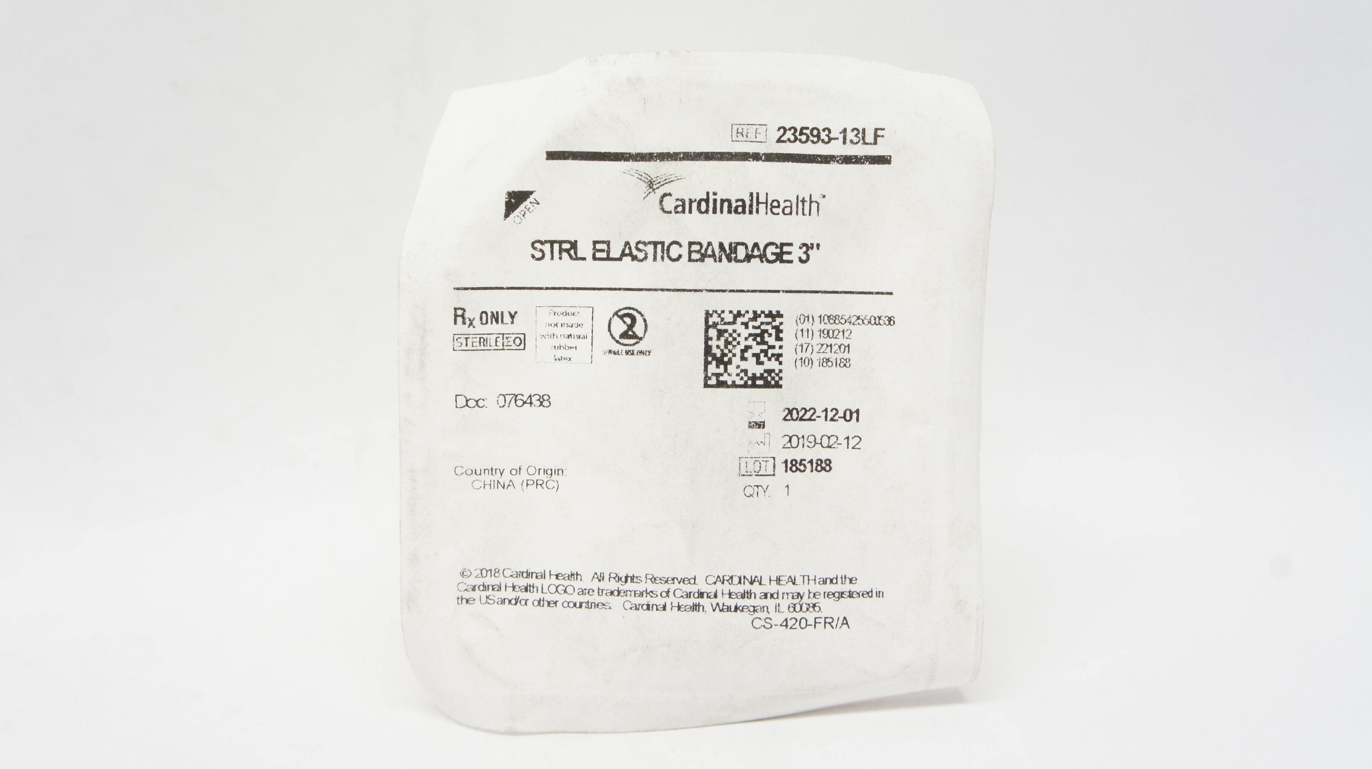 Cardinal Health 23593-13LF Elastic Bandage 3inch
