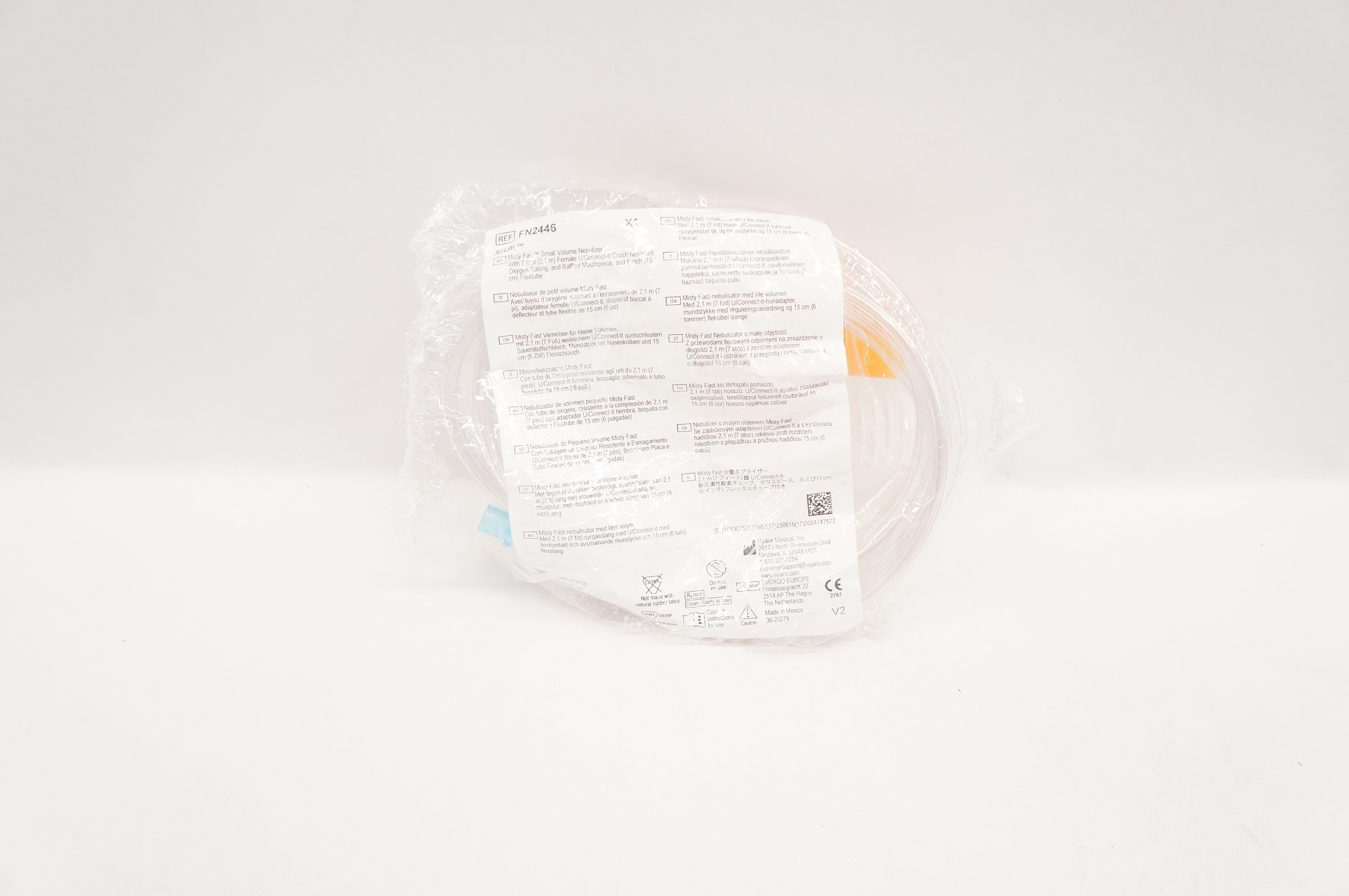 Vyaire FN2446 Airlife Misty Fast Small Volume Nebulizer 7Ft x 6 inch