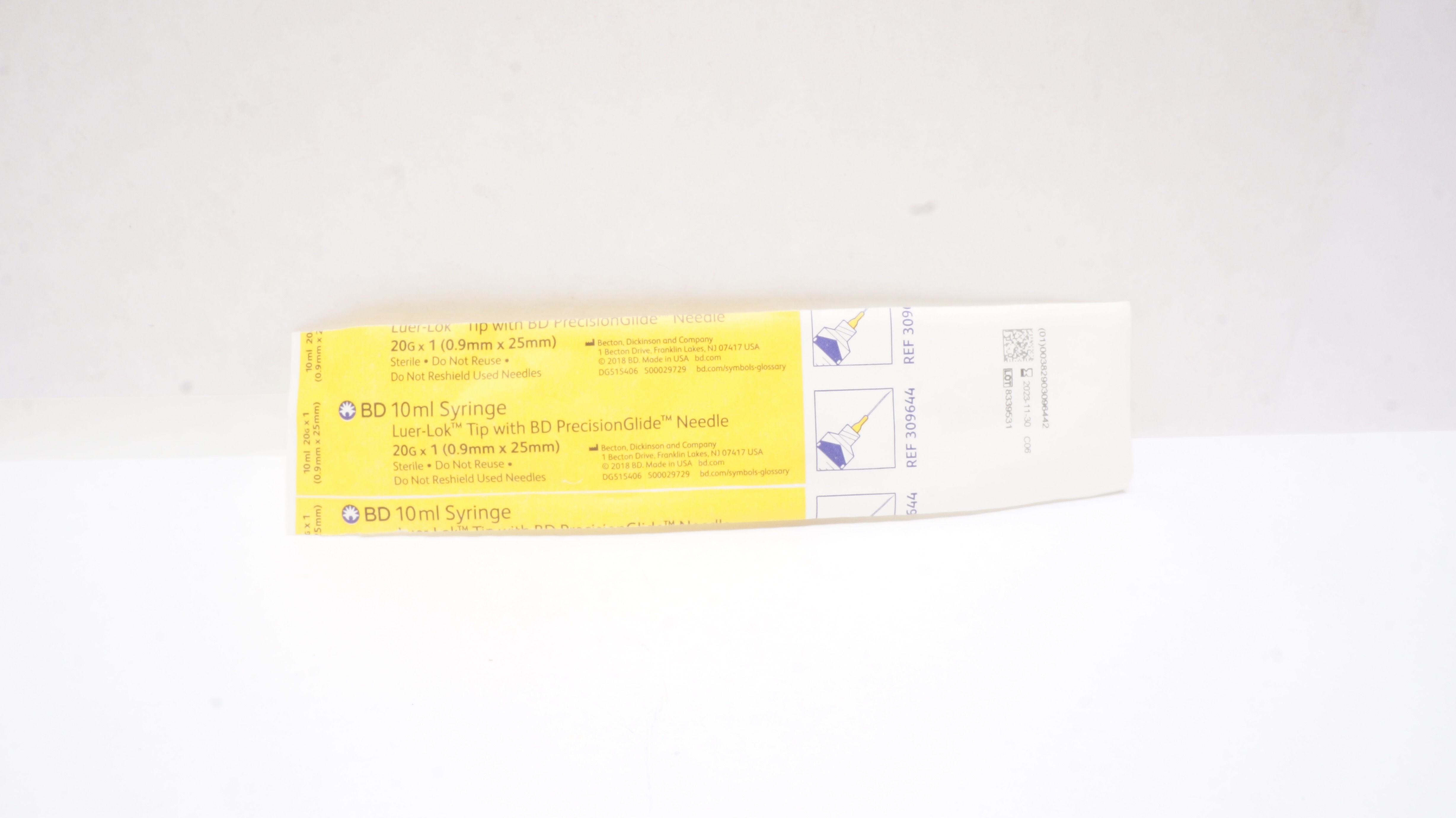 BD 309644 Syringe 10mL Luer-Lok Tip With PrecisionGlide Ndle 20G x 1