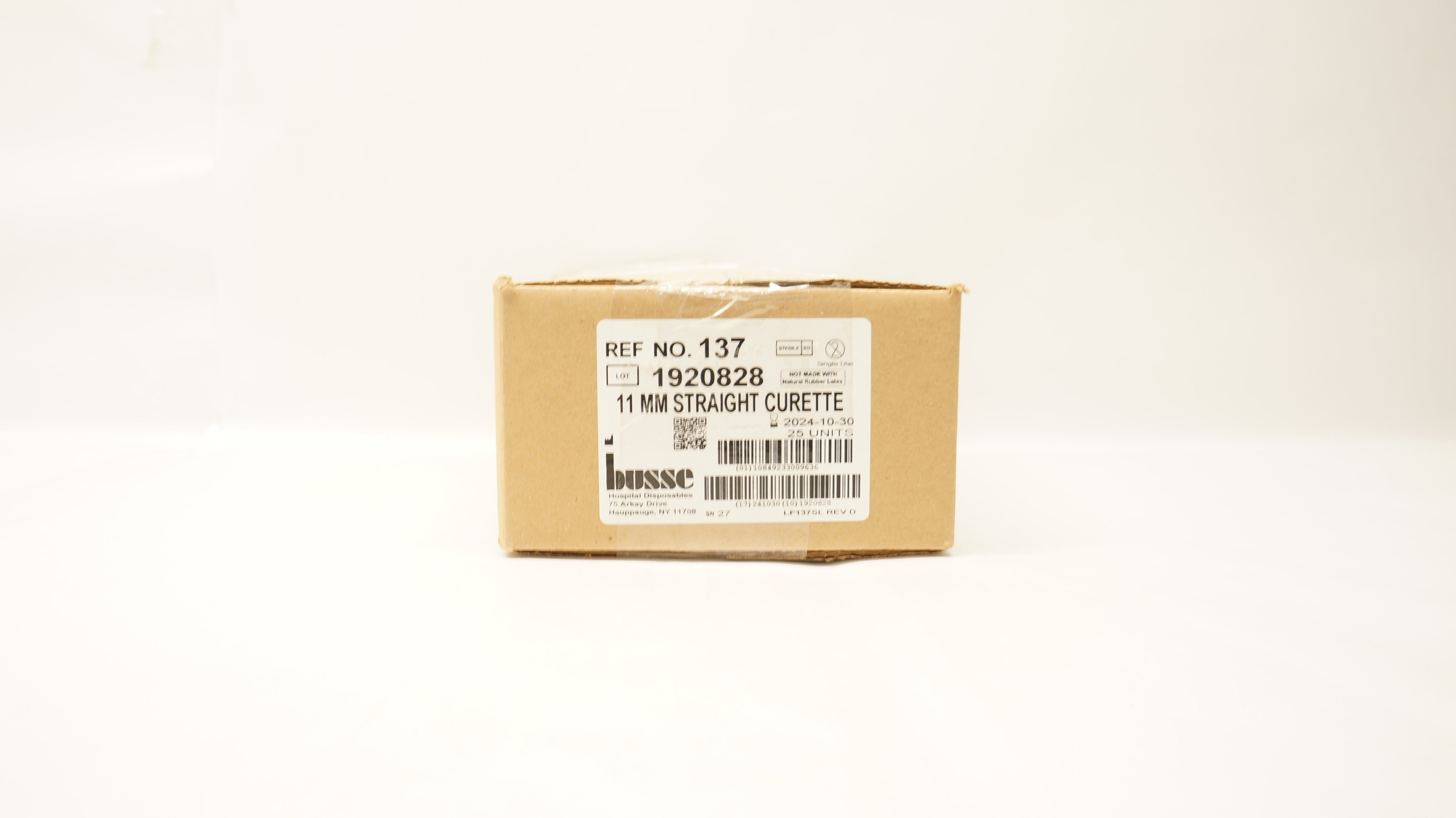 Busse 137 Sterile 11mm Straight Curette - Box of 22