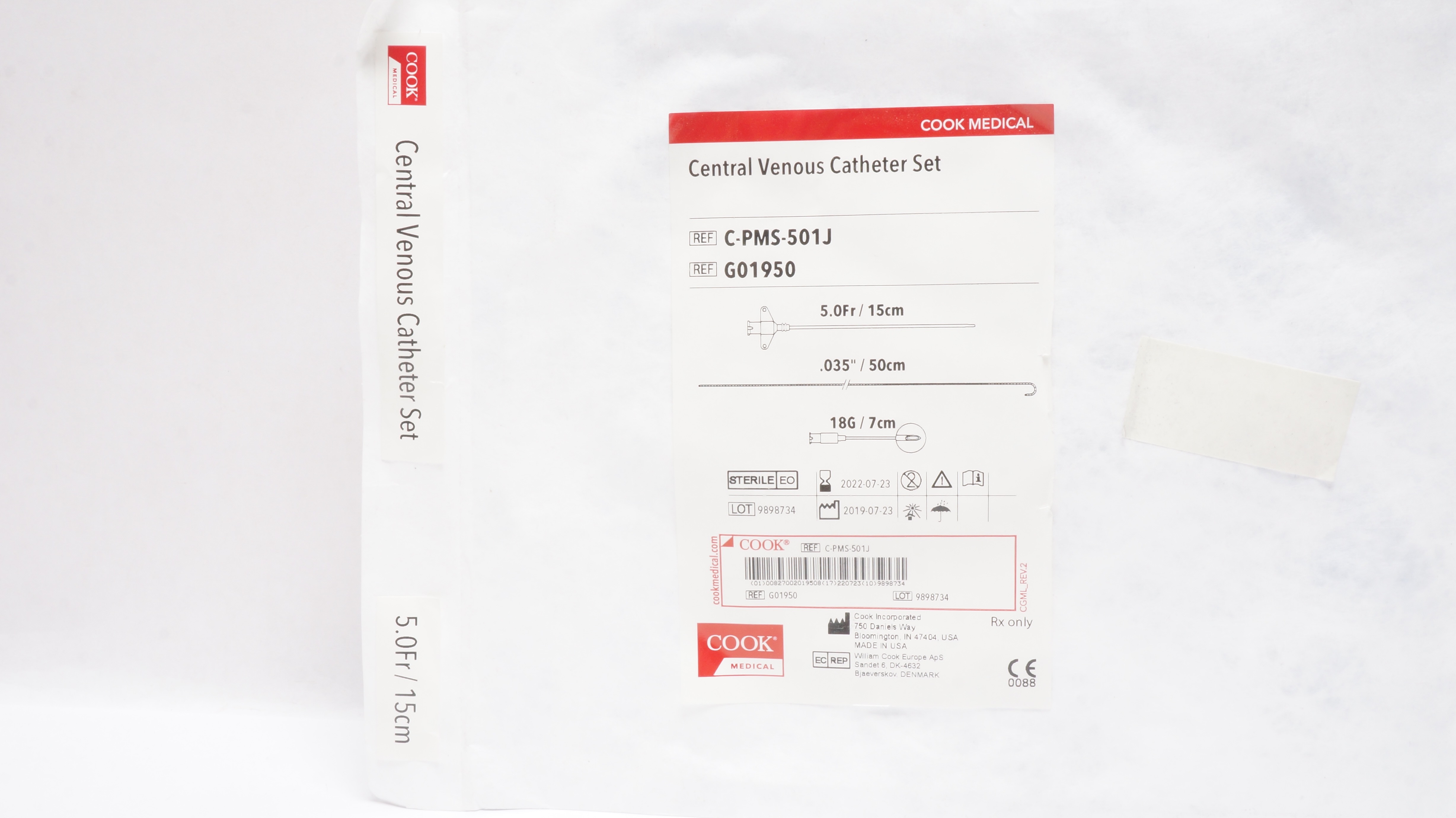 Cook Medical G01950 Central Venous Cath. Set 5.0Fr /15cm (x)