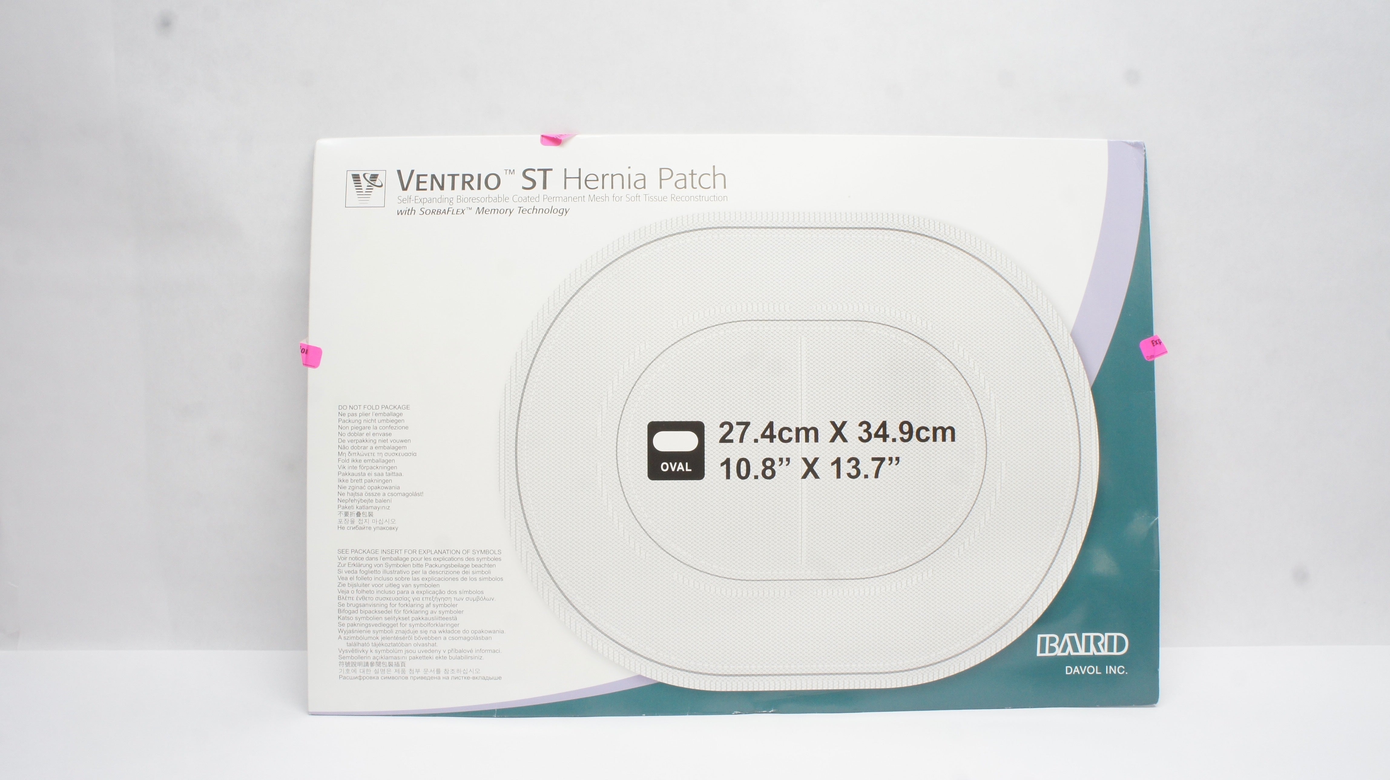 Bard 5950090 Ventrio ST Hernia Patch Oval 10.8inch x 13.7inch (x)