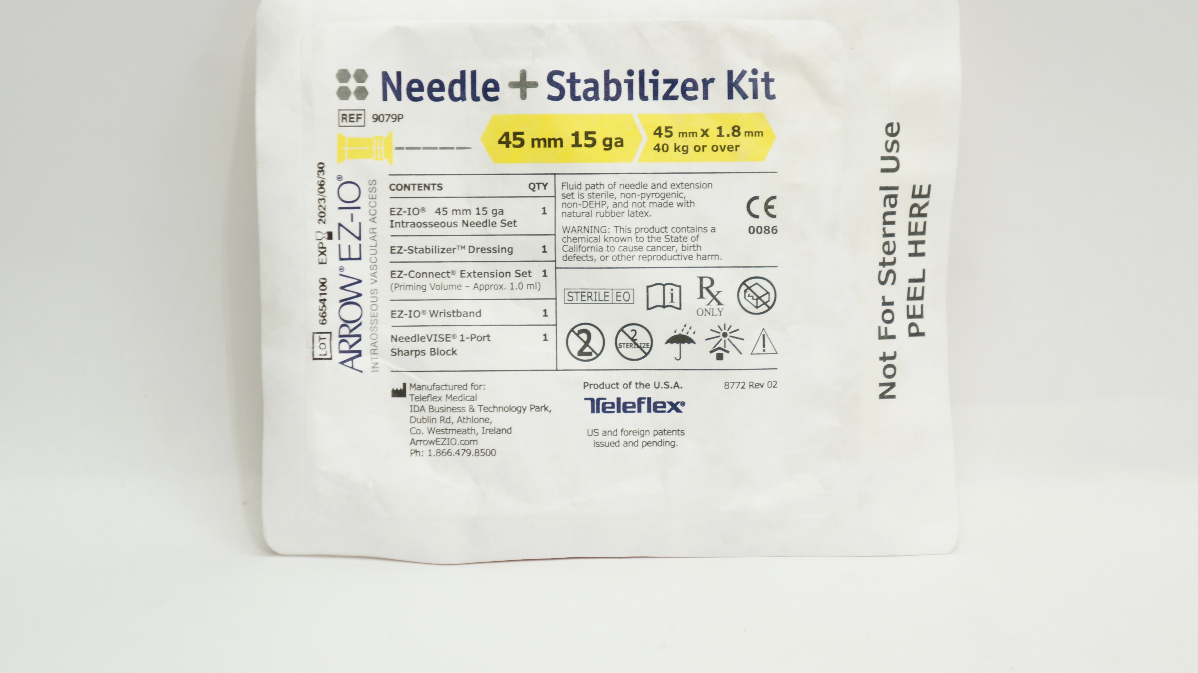 Teleflex 9079P Arrow EZ-IO Ndle + Stabilizer Kit <40kg, 15ga x 45mm (x)