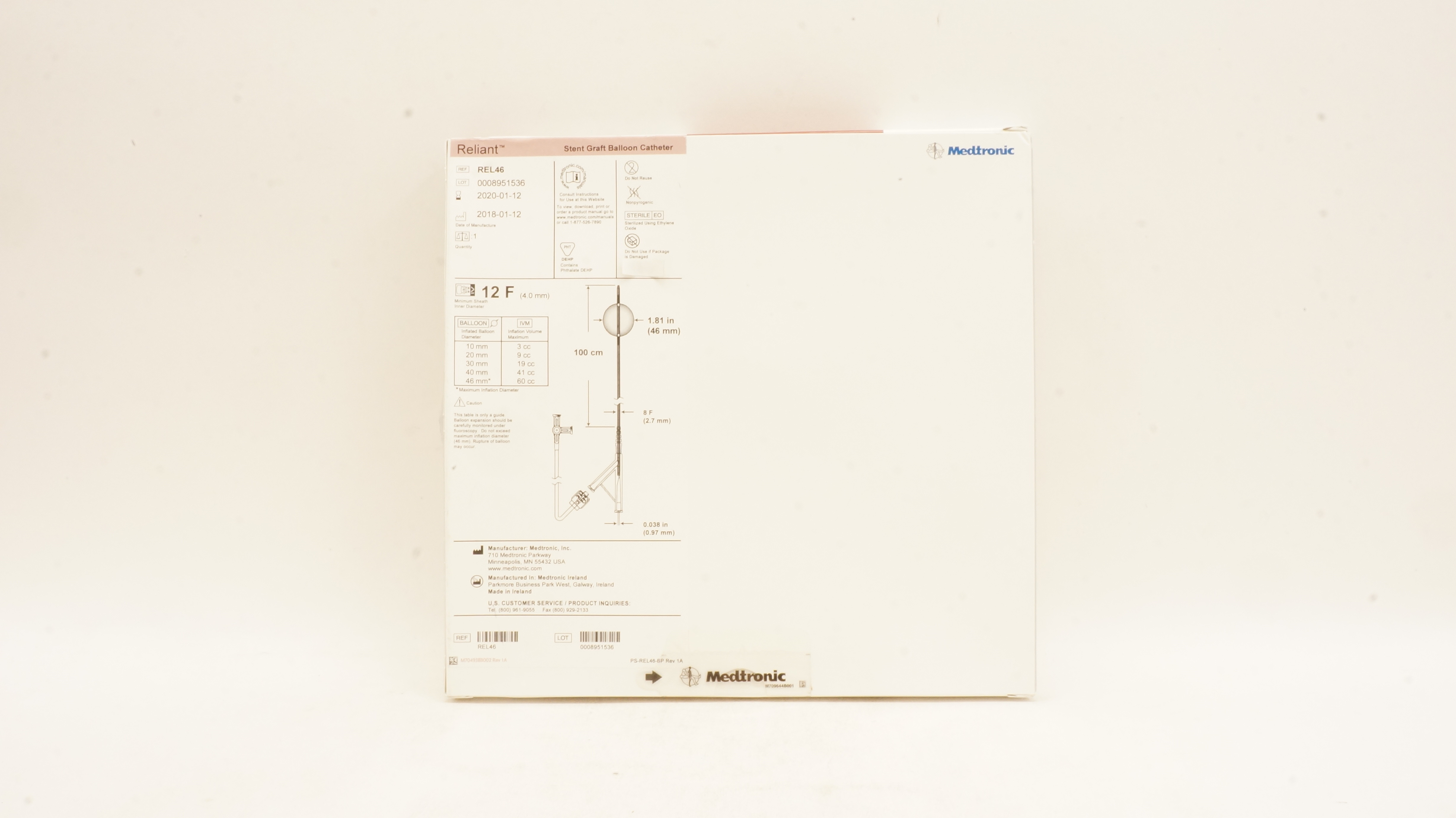 Medtronic REL46 Reliant Stnt. Graft Balloon Cath. 12F x 1.81inch x 100cm (x)