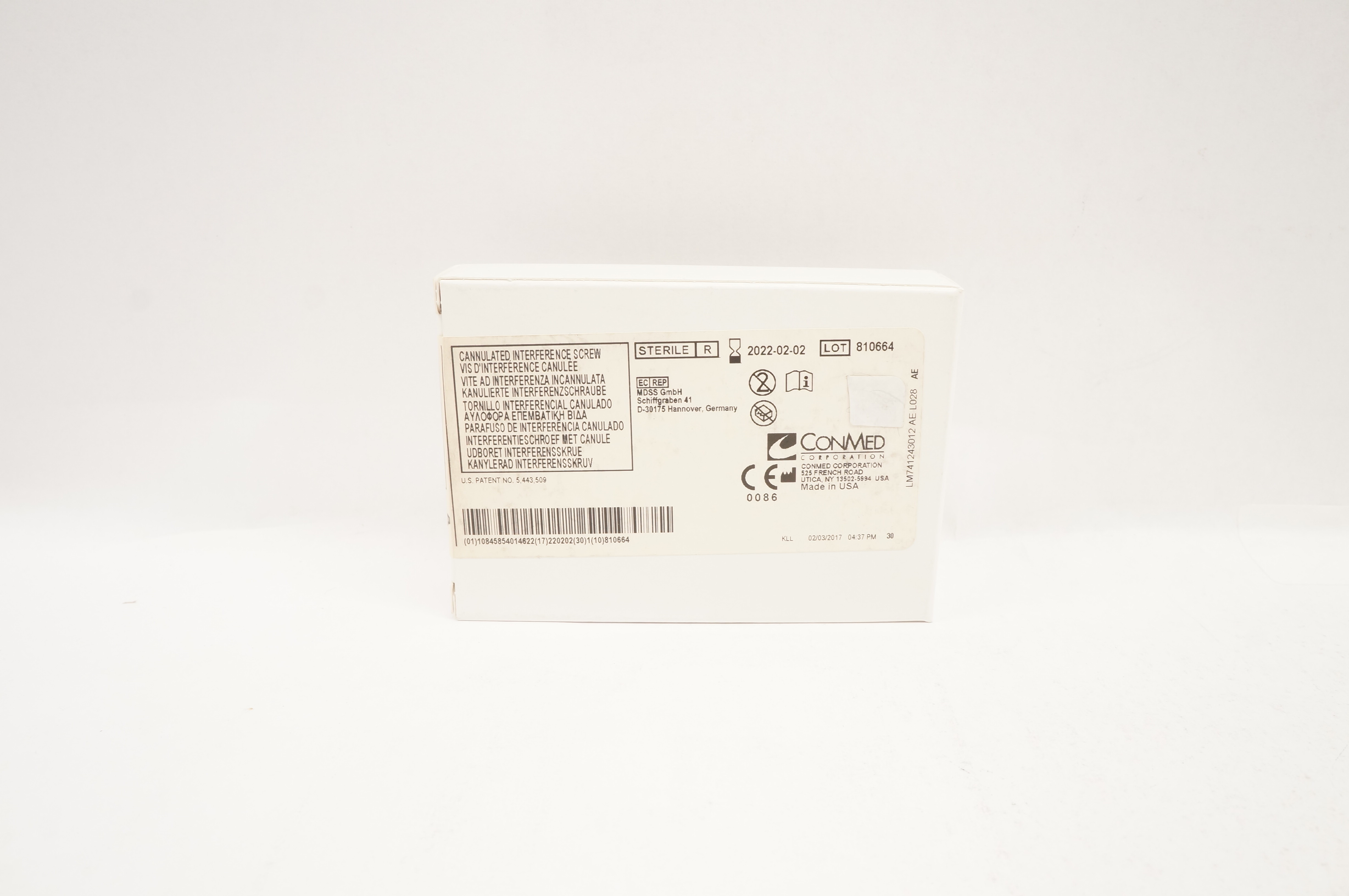 ConMed C8800 Cannulated Interference, Screw 8mm x 20mm (x)