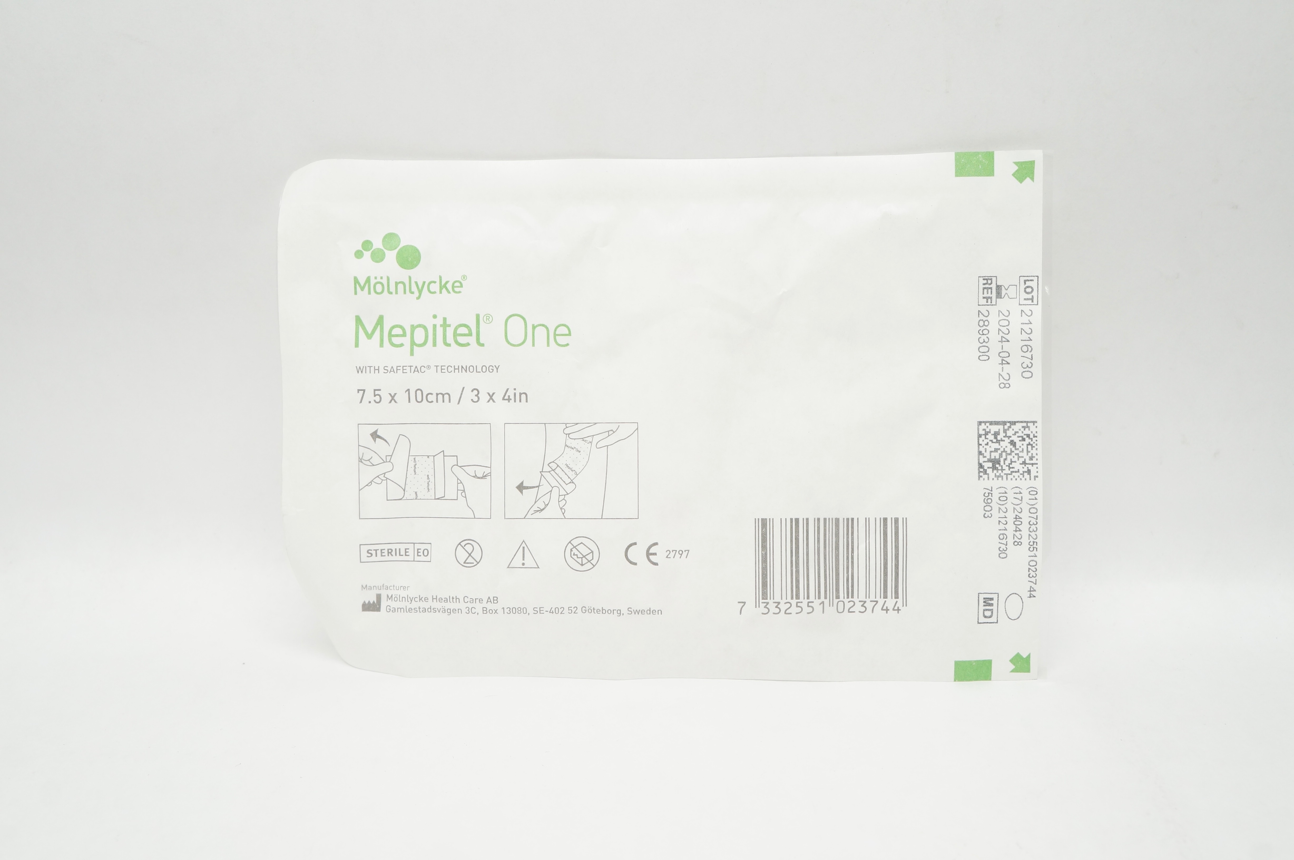 Molnlycke 289300 Mepitel One with Safetac Technology 3inch x 4inch