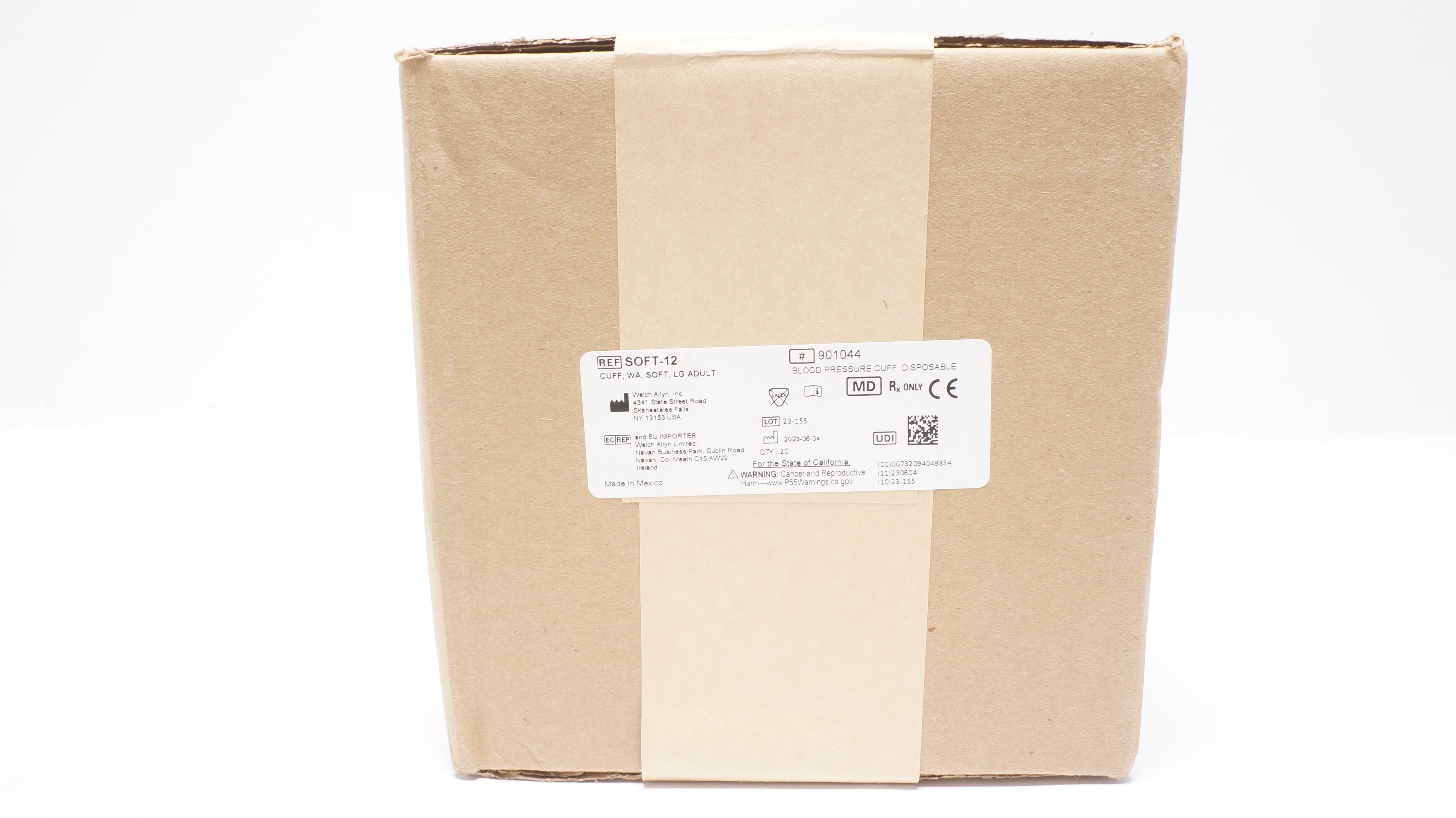 Welch Allyn SOFT-12 Blood Pressure Cuff, Disposable, Soft,LG Adult - Box of 20