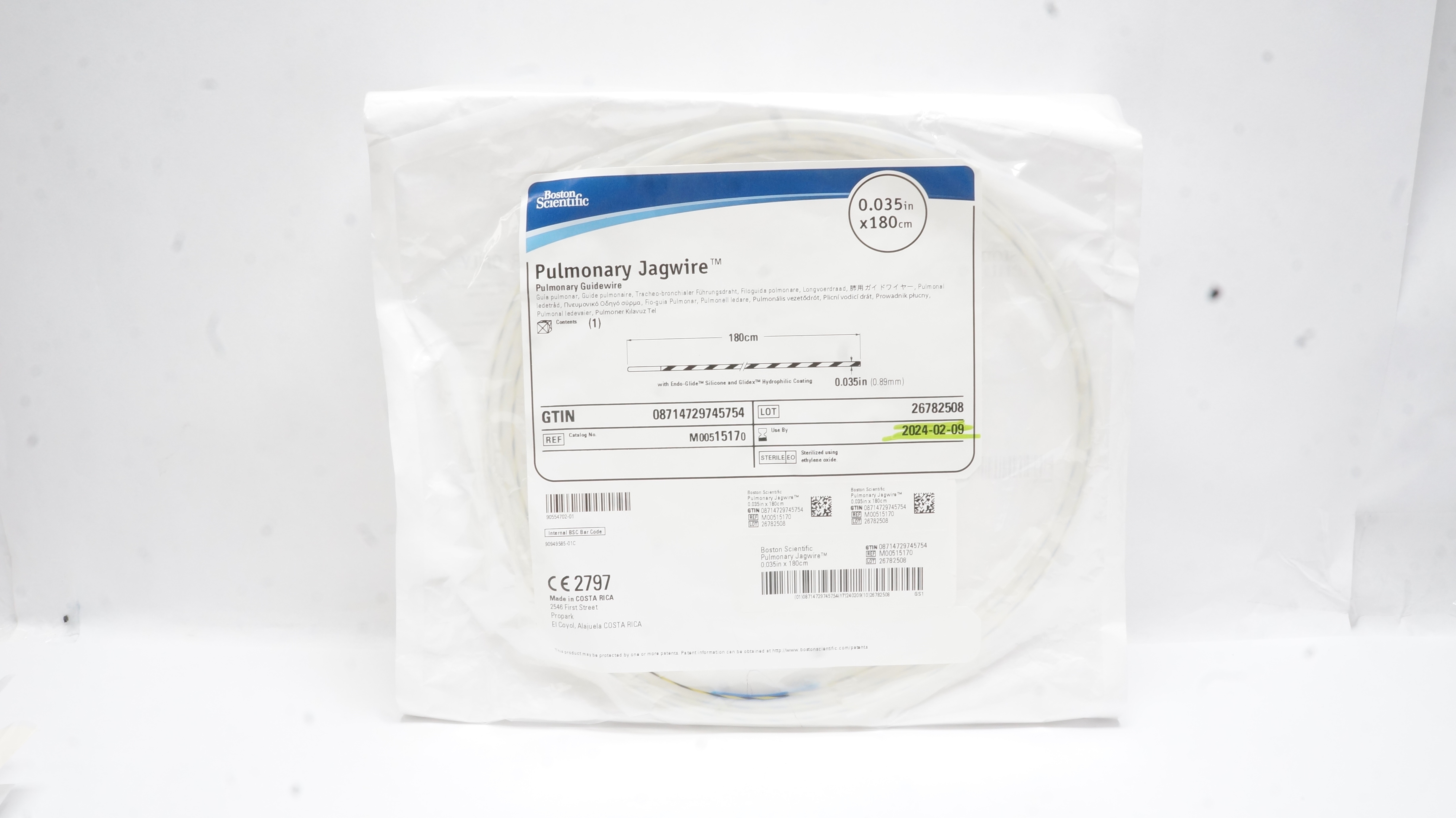 Boston Scientific 1517 Pulmonary Jagwire Guidewire 0.035inch x 180cm (x)