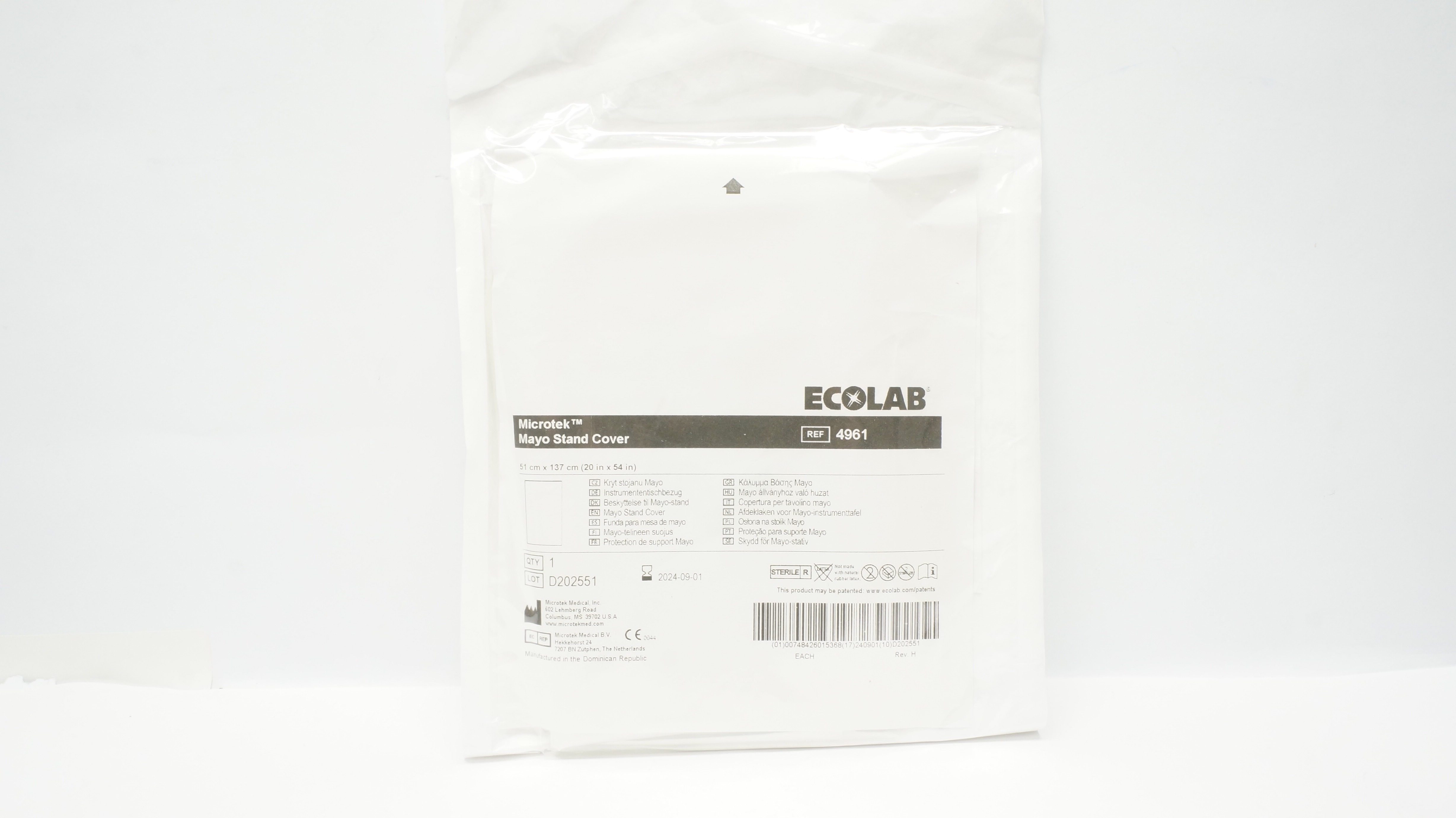 Microtek 4961 Ecolab, Mayo Stand Cover 20 inch x 54 inch (x)