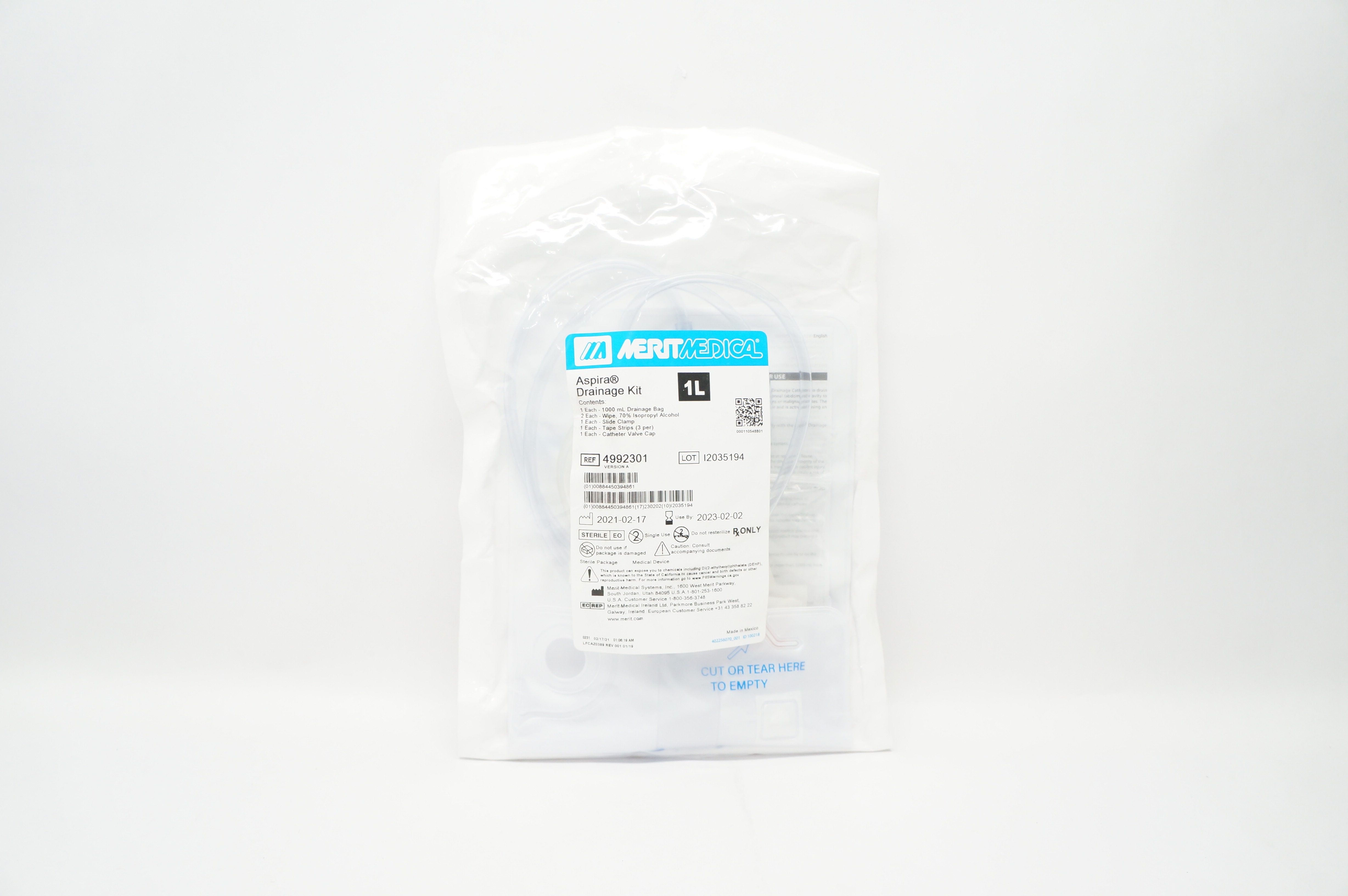 Merit Medical 4992301 Aspira Drainage Kit 1L