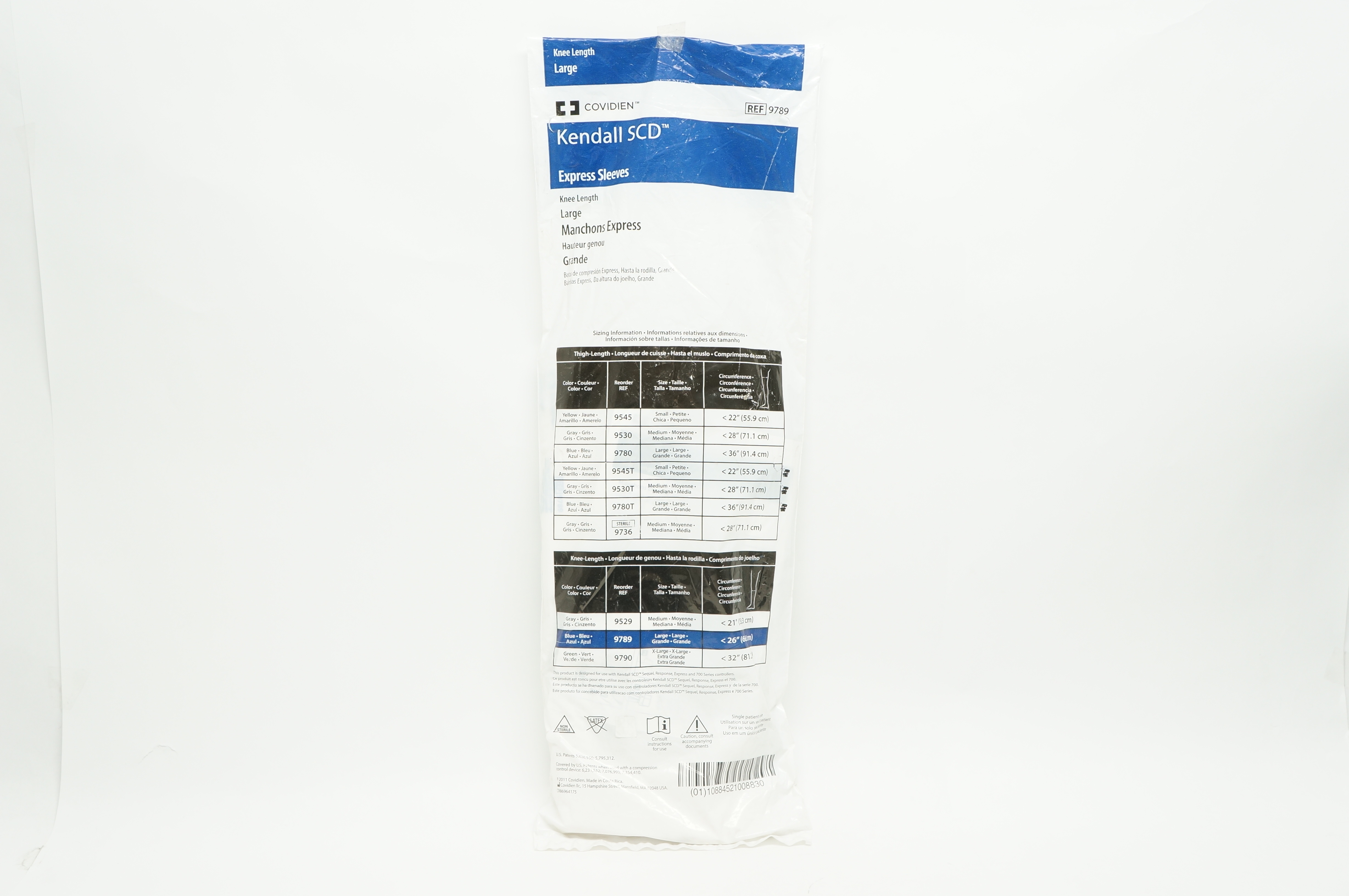 Covidien 9789 Kendall SCD Express Sleeves Knee Length Large < 26 inch (x)