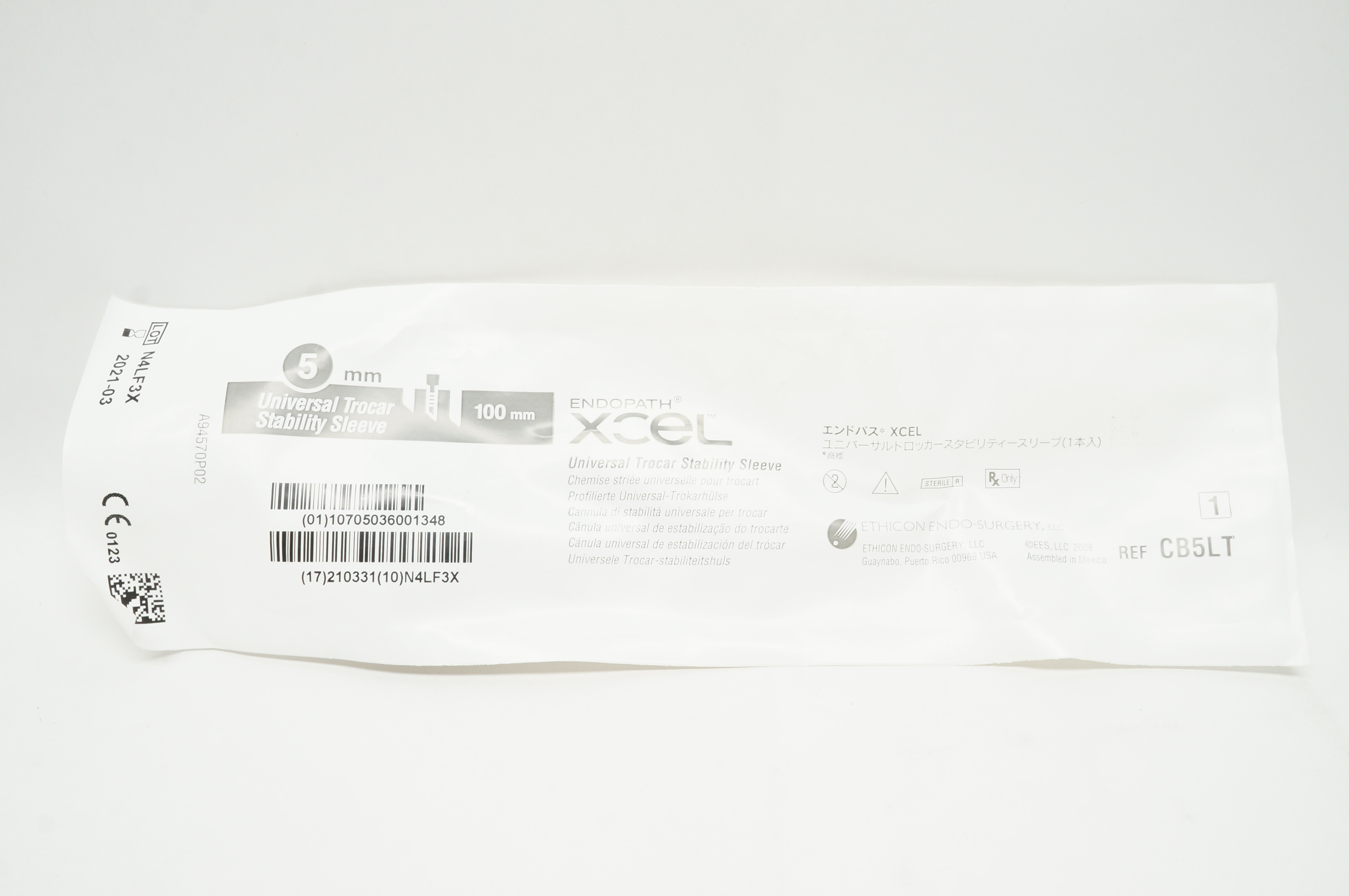 Ethicon CB5LT Xcel Trocar Sleeve W/ Stability Sleeve 5mm x 100mm (x)