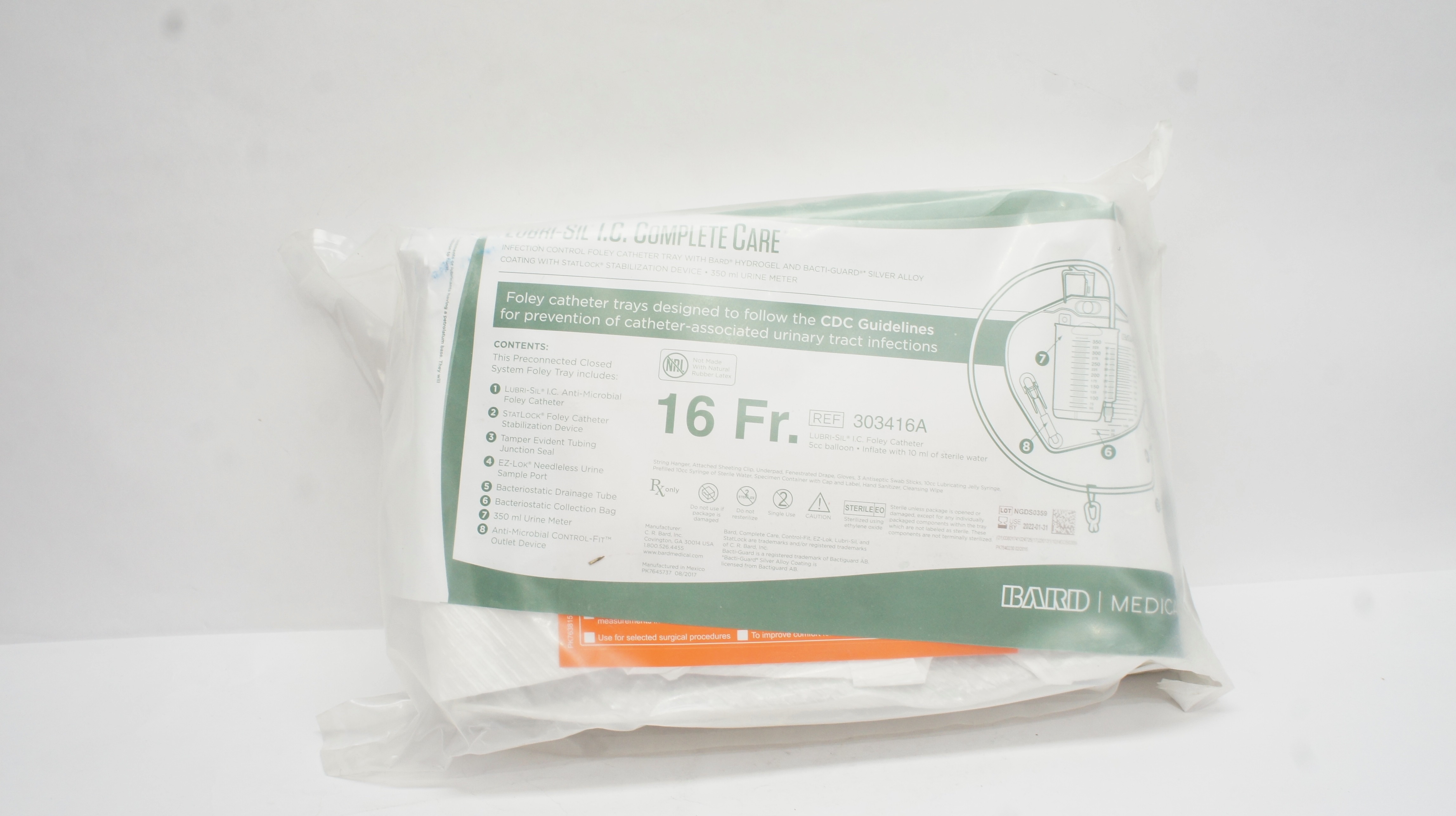 Bard 303416A Lubri-Sil I.C. Complete Care 16 Fr