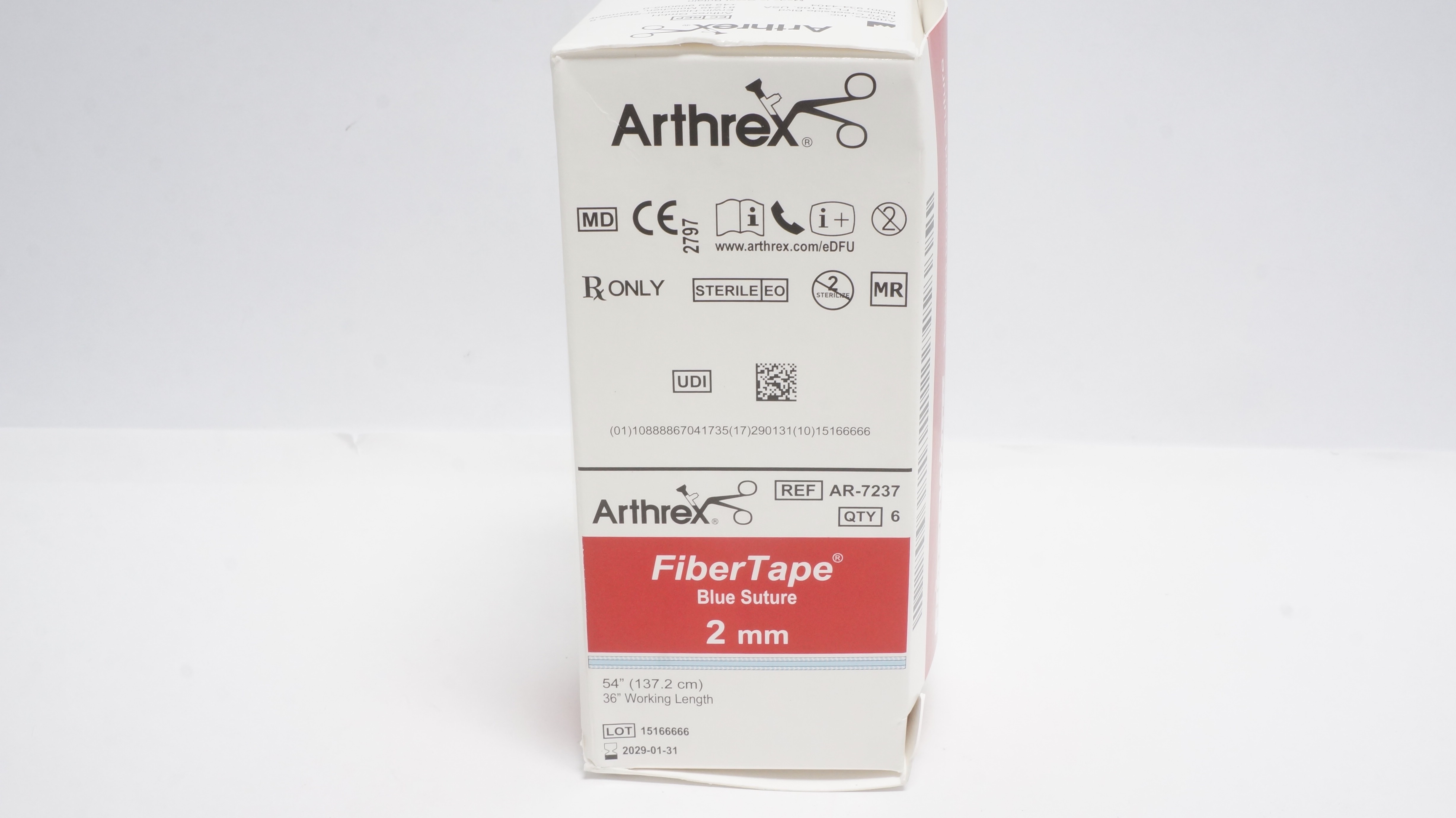 Arthrex AR-7237 FiberTape Braided Polyblend Stre. 2mm, 54In - Box of 6