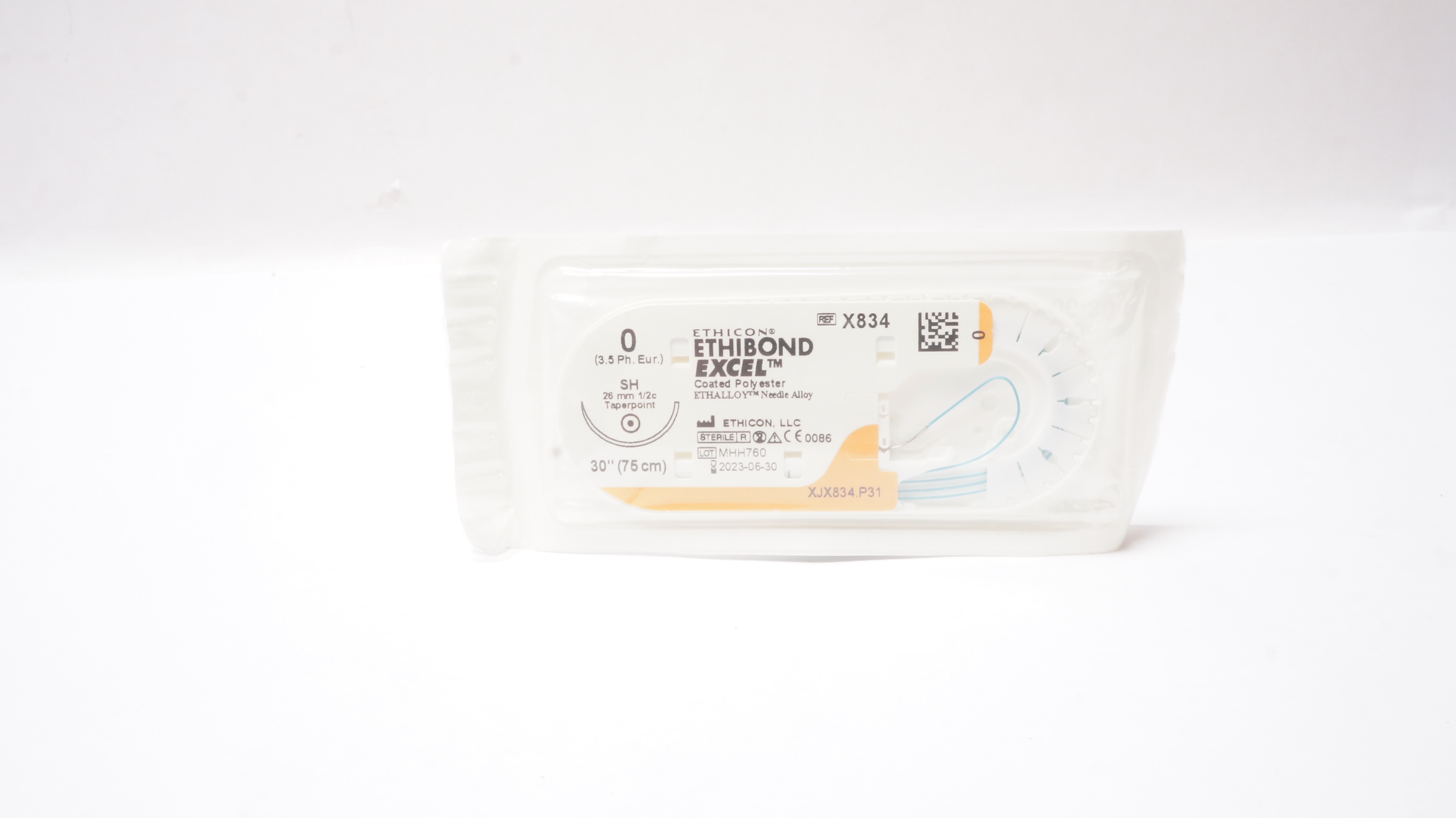 Ethicon X834 0 ETHIBOND EXCEL, SH, 26mm 1/2c Taperpoint, 30inch