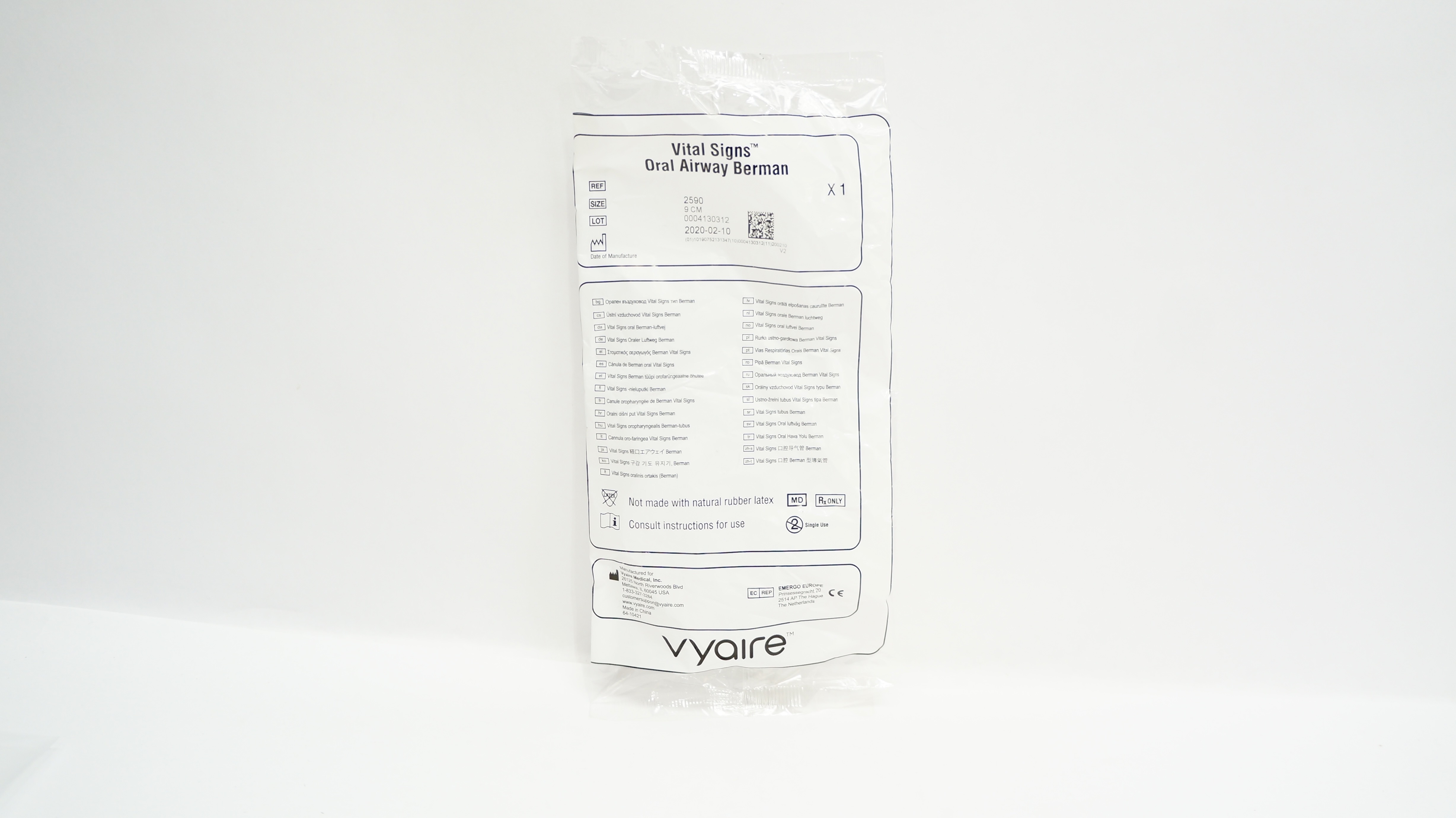 Vyaire 2590 Vital Signs Oral Airway Berman 9cm (x)