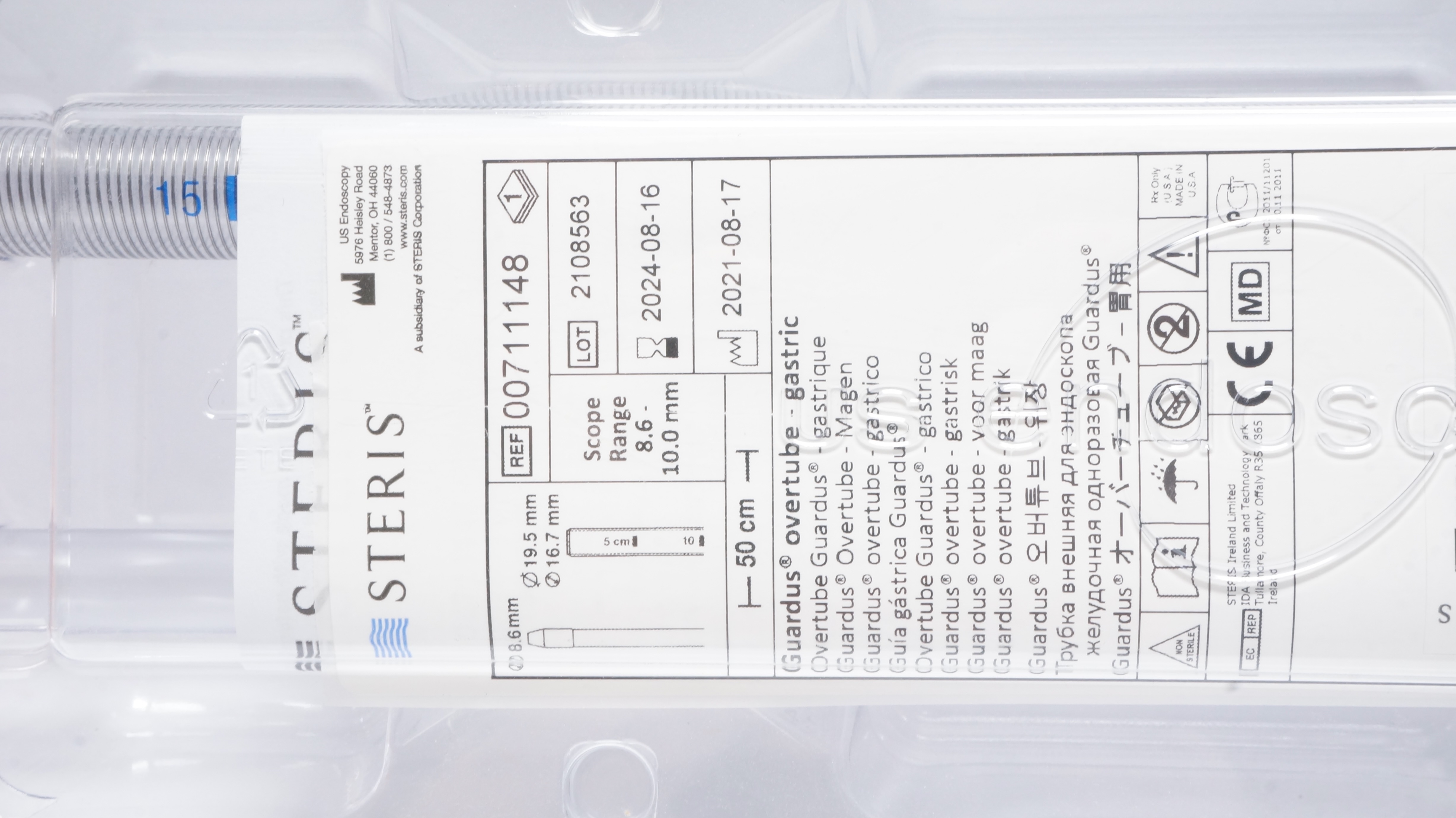 US Endoscopy 00711148 Steris Guardus Overtube Gastric 50cm (x)