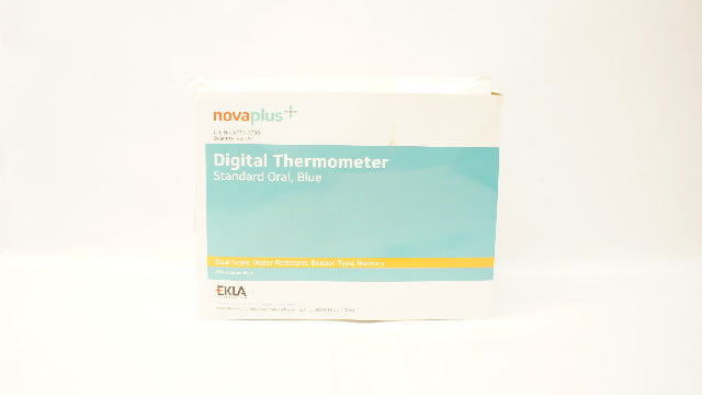 EKLA VDTS-100B Novaplus Digital Thermometer Standard Oral, Blue - Box of 28