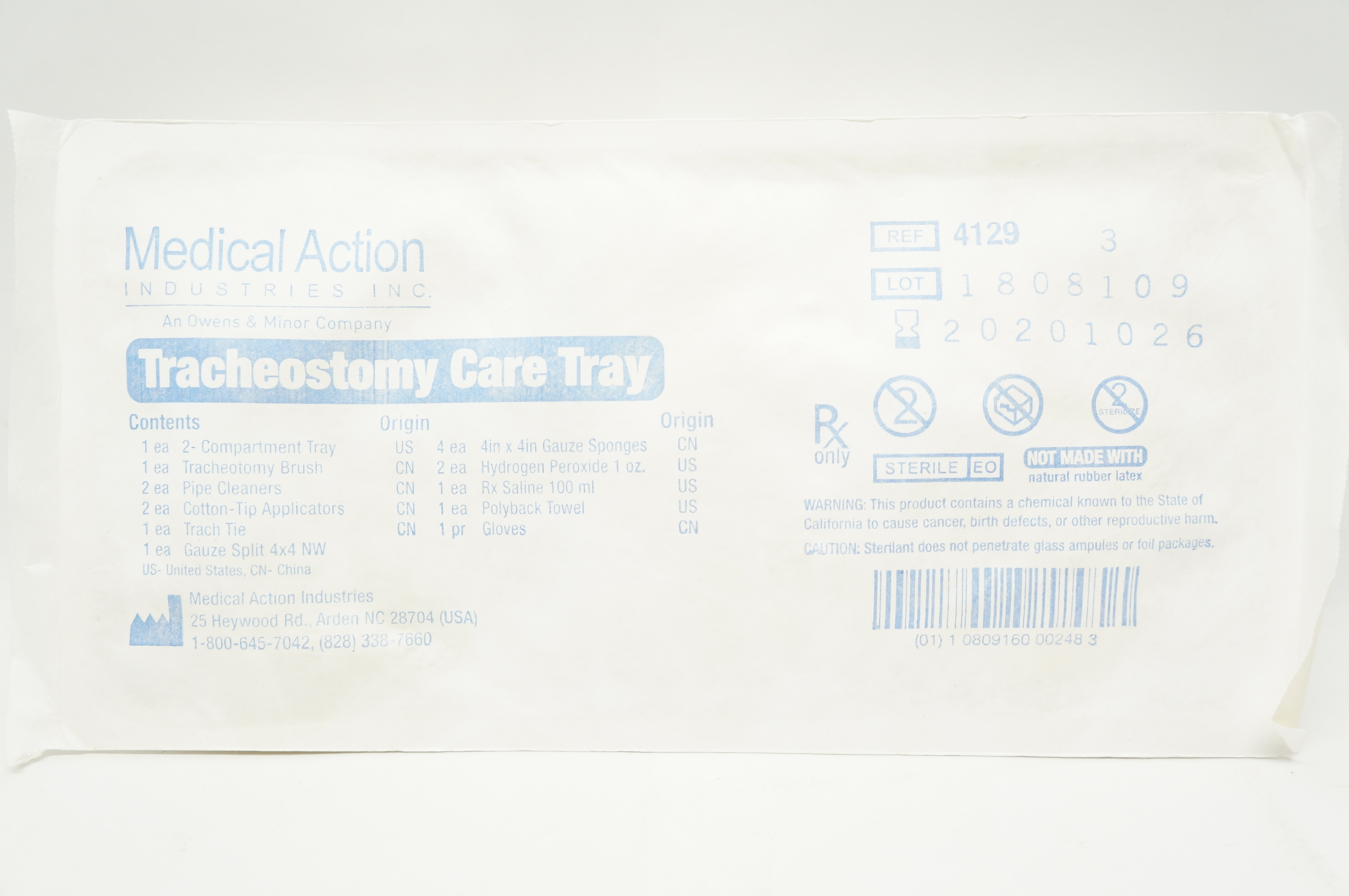 Medical Action Industries 4129 Tracheostomy Care Tray (x)