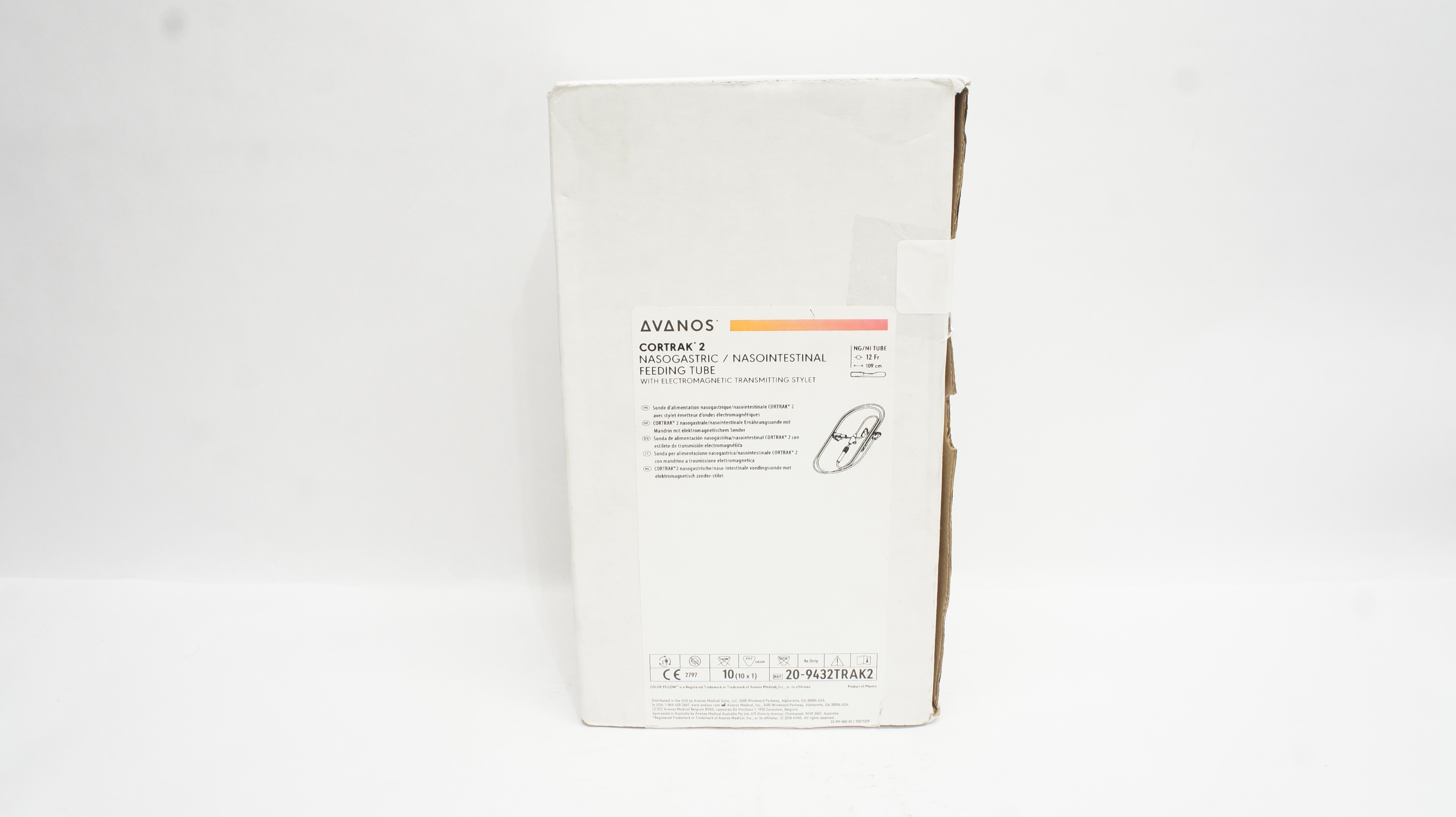 Avanos 20-9432TRAK2 Nasogastric/Nasointestinal Feeding Tube 12Frx109cm-Box of 10