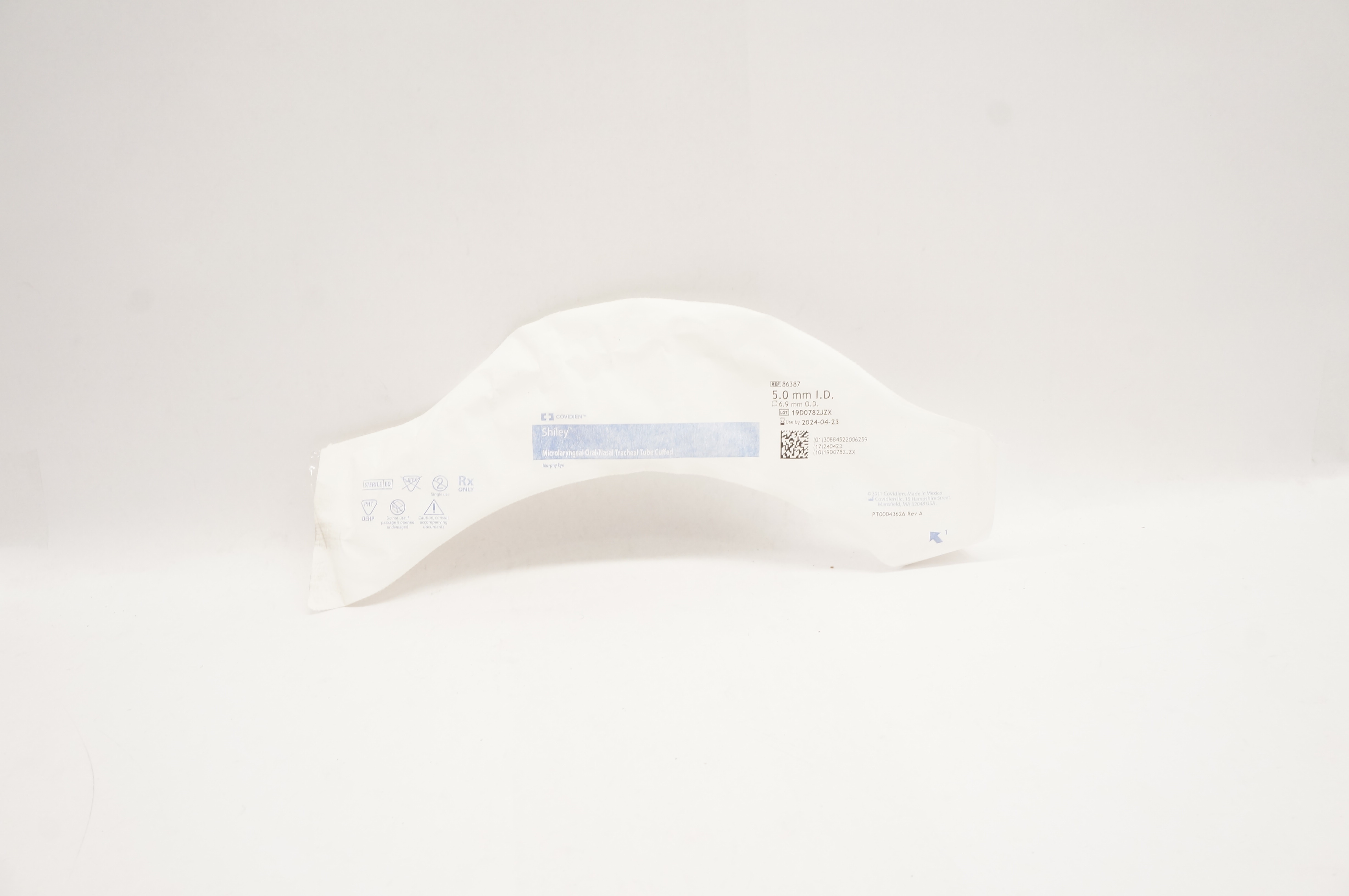 Covidien 86387 Shiley Microlaryngeal Oral/Nasal Tracheal Tube 5.0 ID x 6.9mm OD