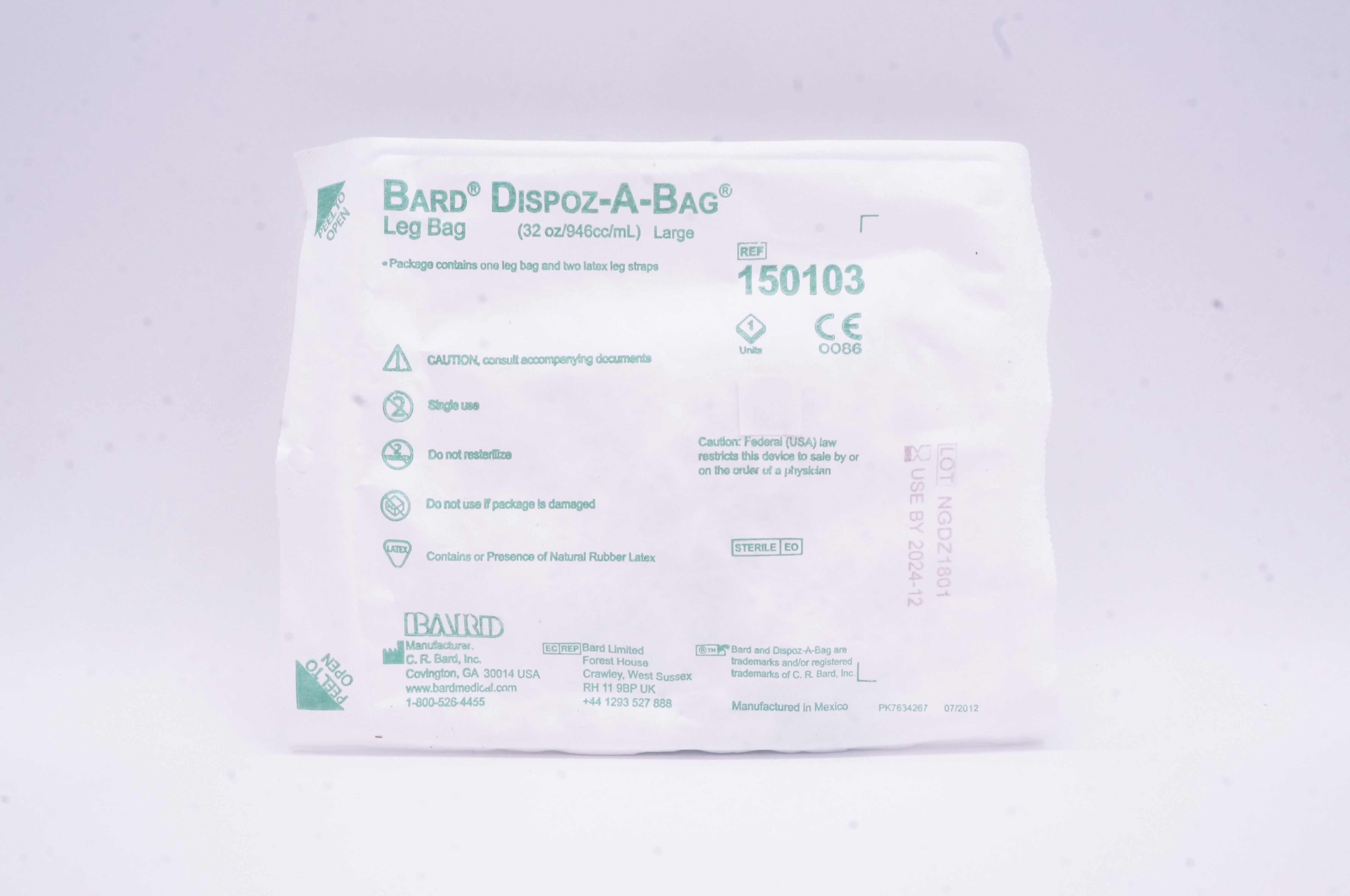 Bard 150103 Dispoz-A-Bag Leg Bag Large