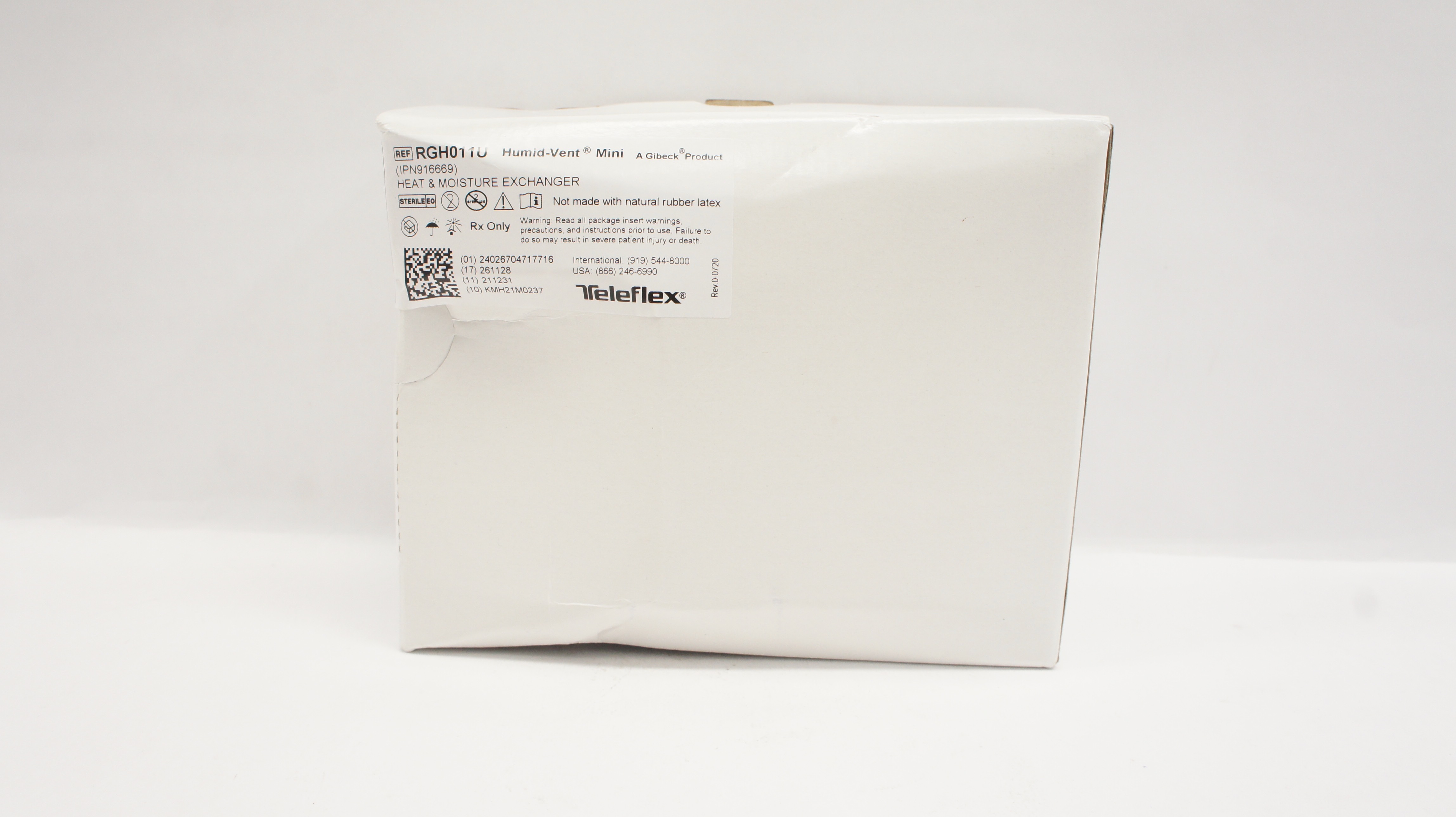 Teleflex RGH011U Humid-Vent Mini Gibeck Heat & Moisture Exchanger - Box of 30