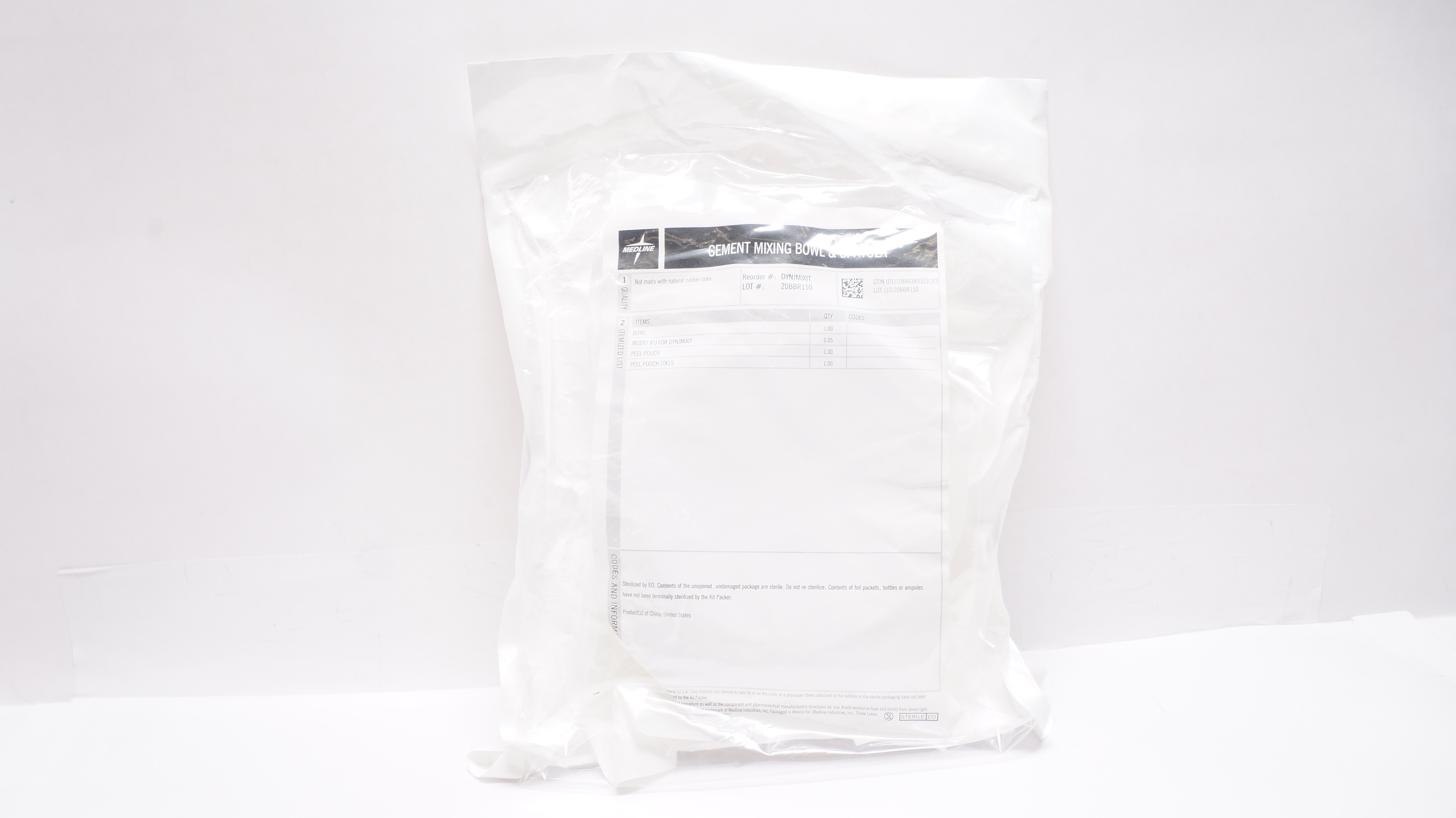 Medline DYNJMIXIT Cement Mixing Bowl & Spatula