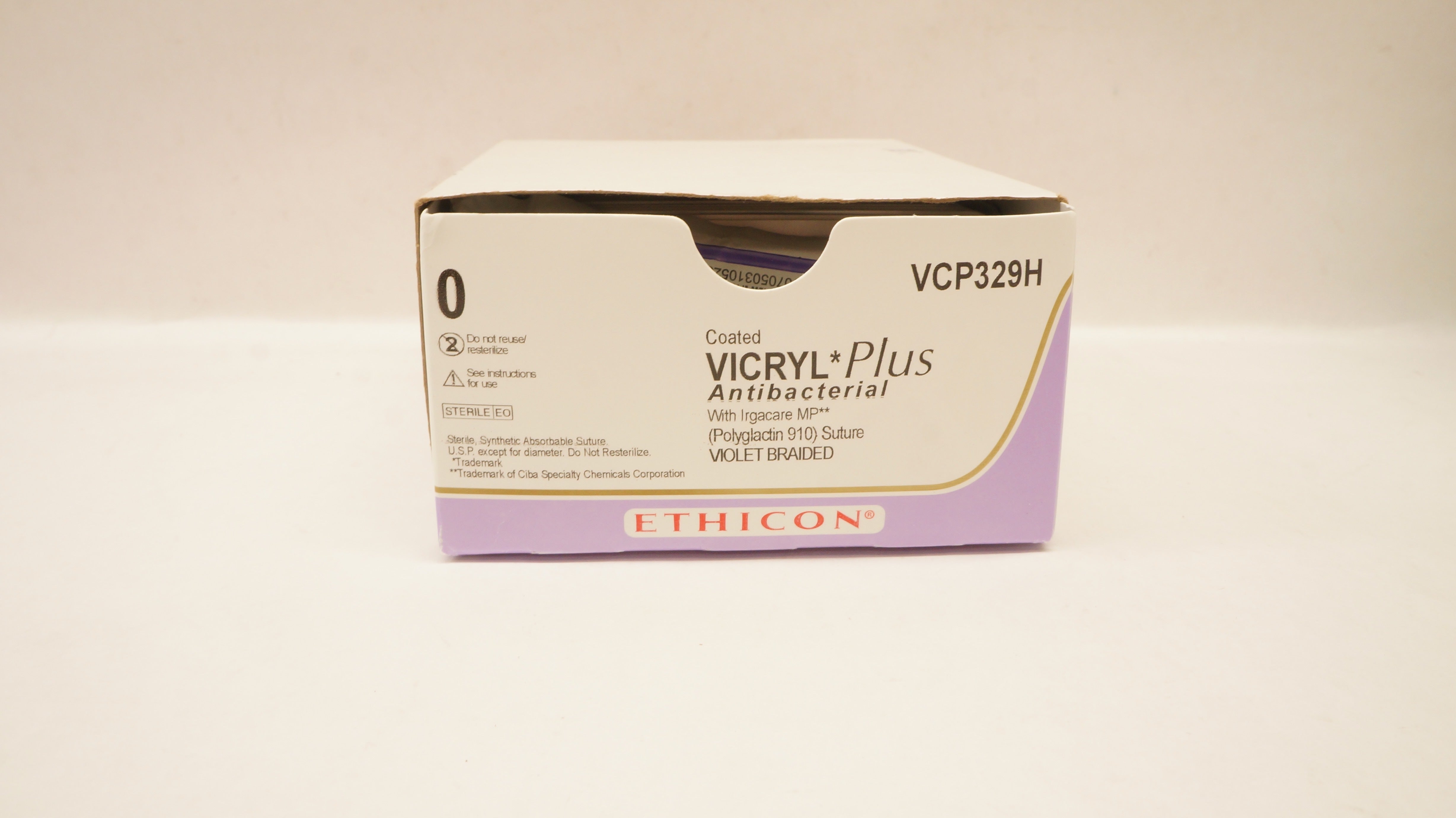 Ethicon VCP329H 0 27in.Coated Vicryl Plus Stre CT-3 22mm 1/2c Taper(x)-Box of 35