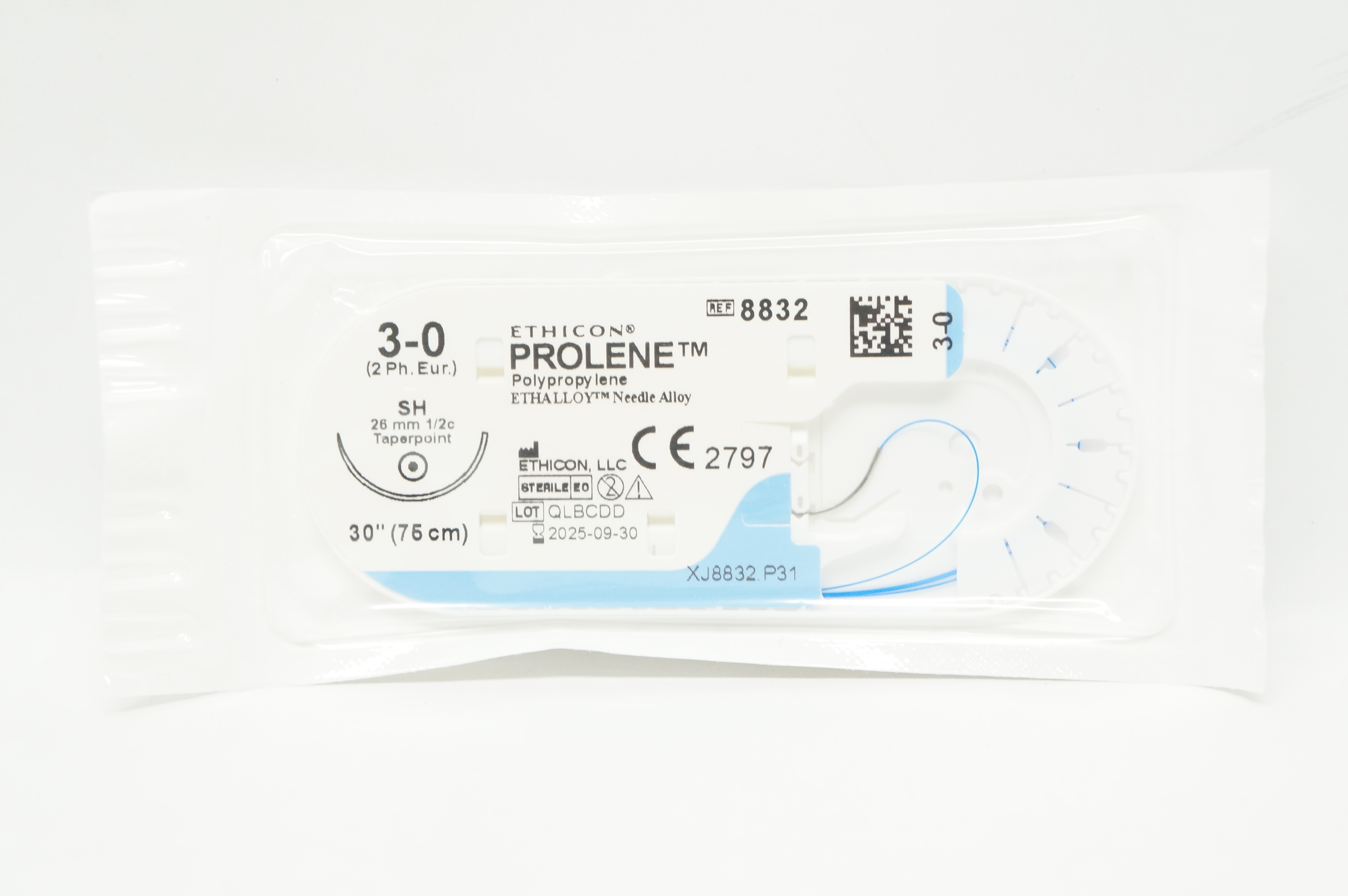 Ethicon 8832 3-0 PROLENE SH 26mm 1/2c Taperpoint, 30inch