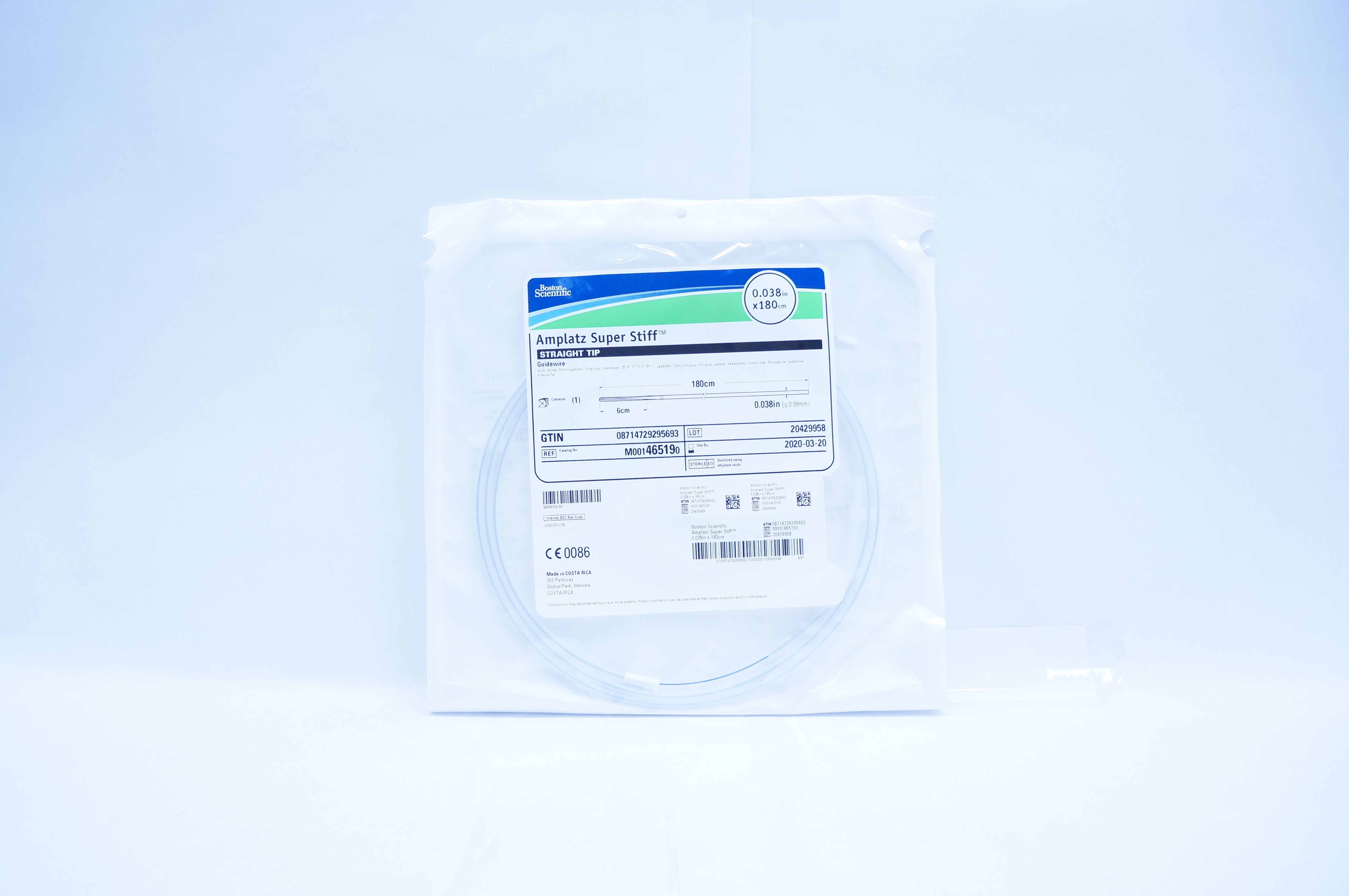 Boston Scientific M001465190 Amplatz Super Stiff Guidewire 0.038in x 180cm (x)