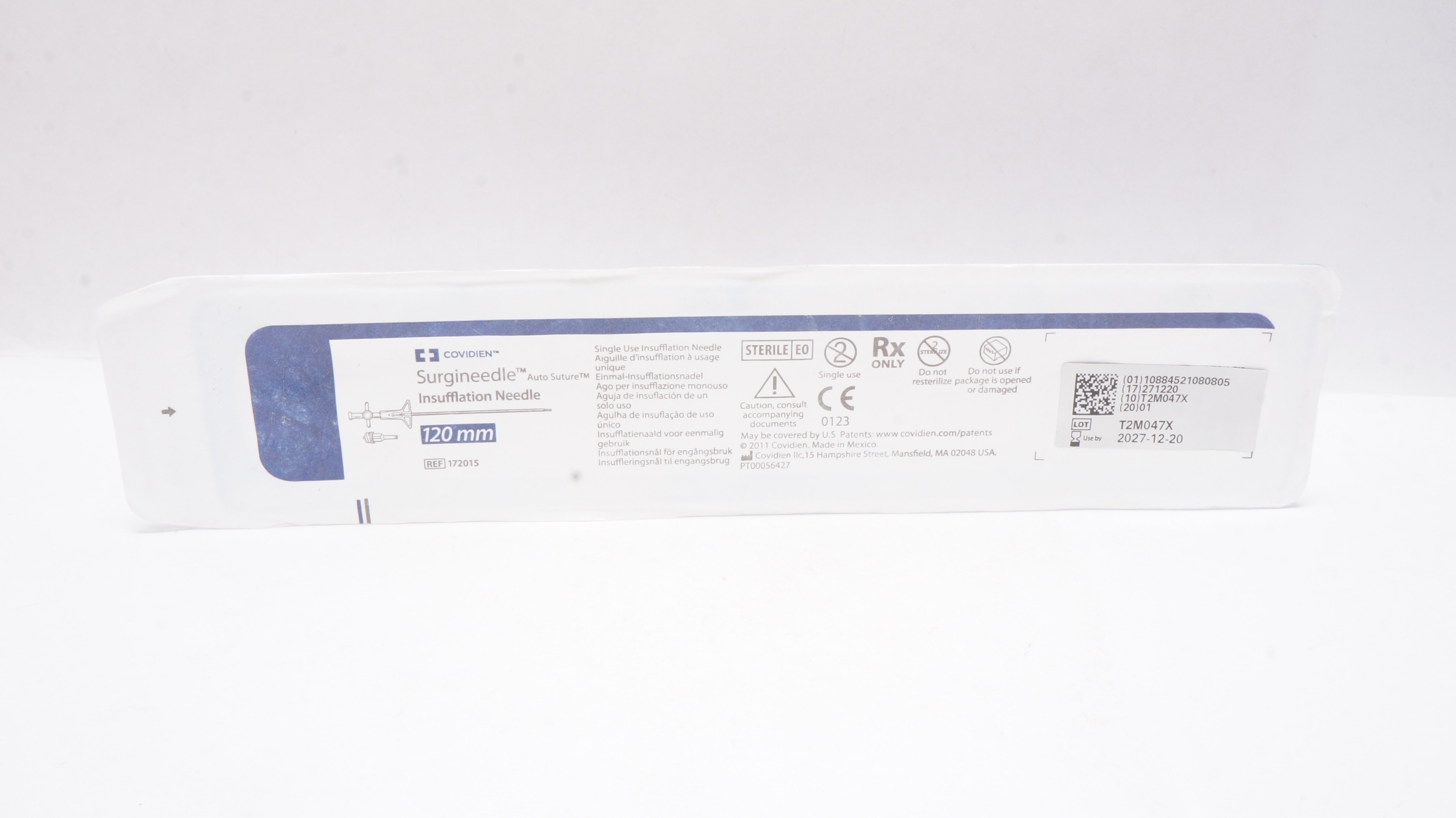 Covidien 172015 Surgineedle Auto Suture Insufflation Needle 120mm
