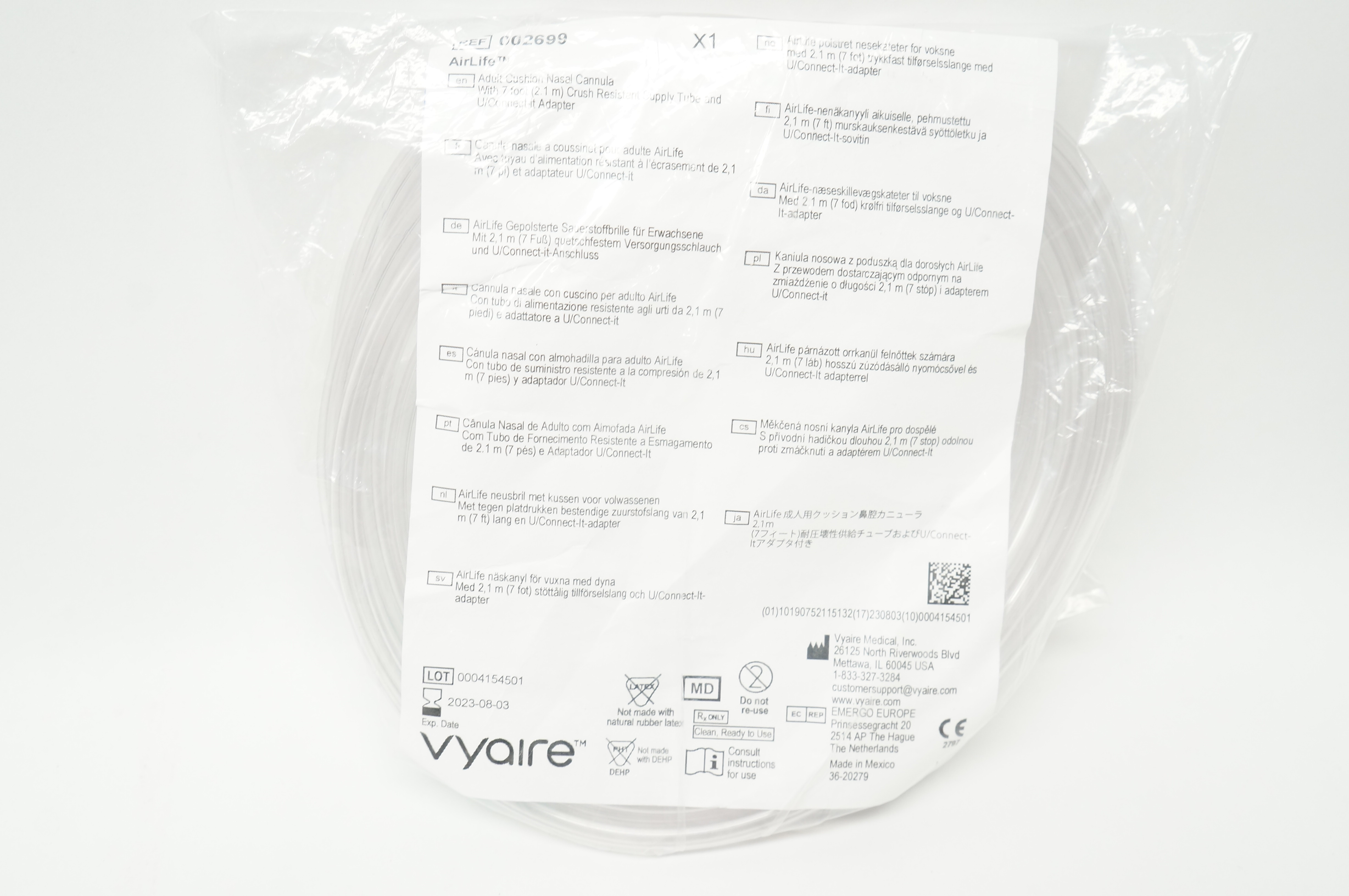 Vyaire 002699 AirLife Adult Cushion Nasal Cannula