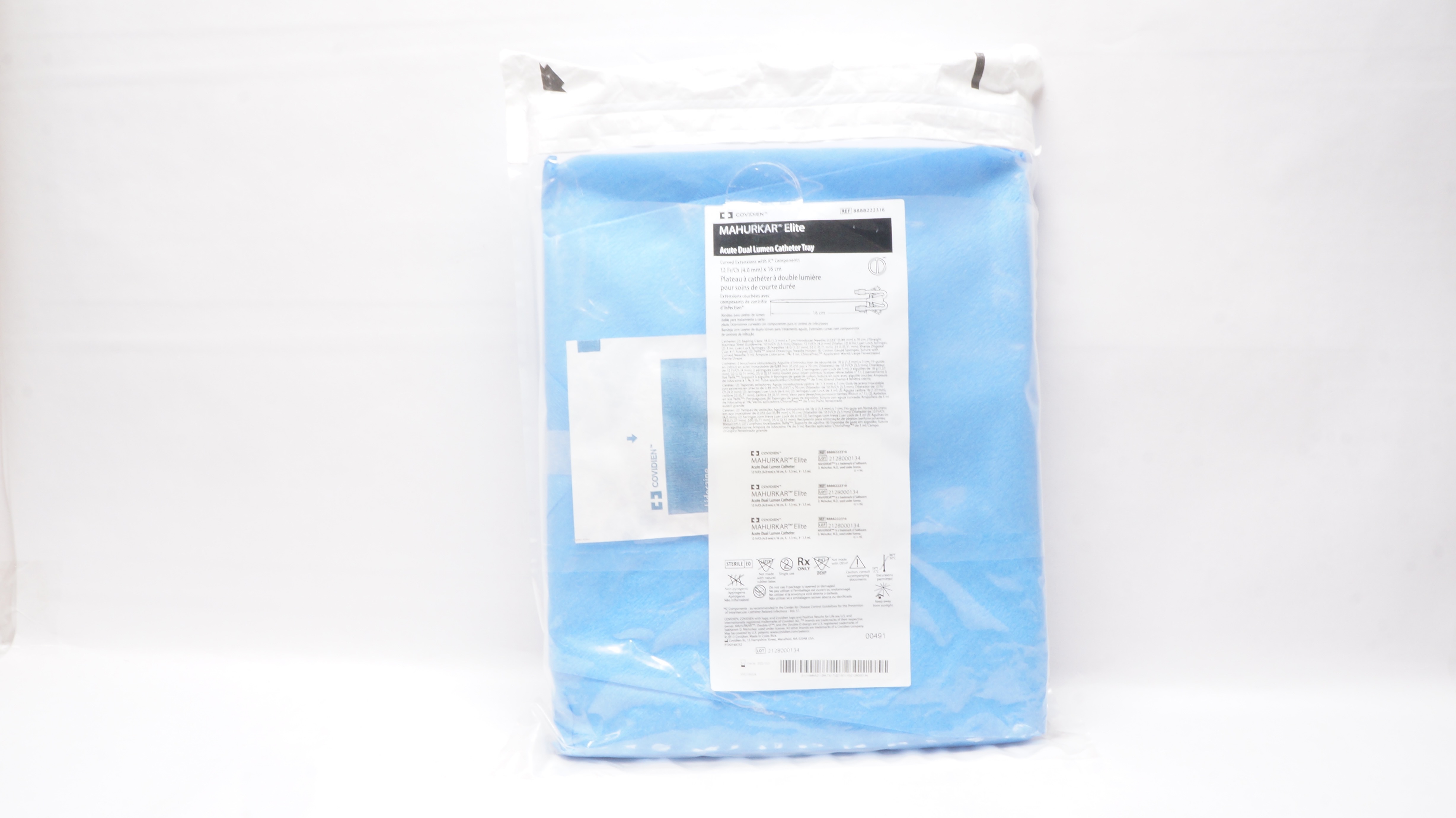 Covidien 8888222316 Mahurkar Elite Acute Dual Lumen Cath. Tray 12Fr/Ch x 16cm