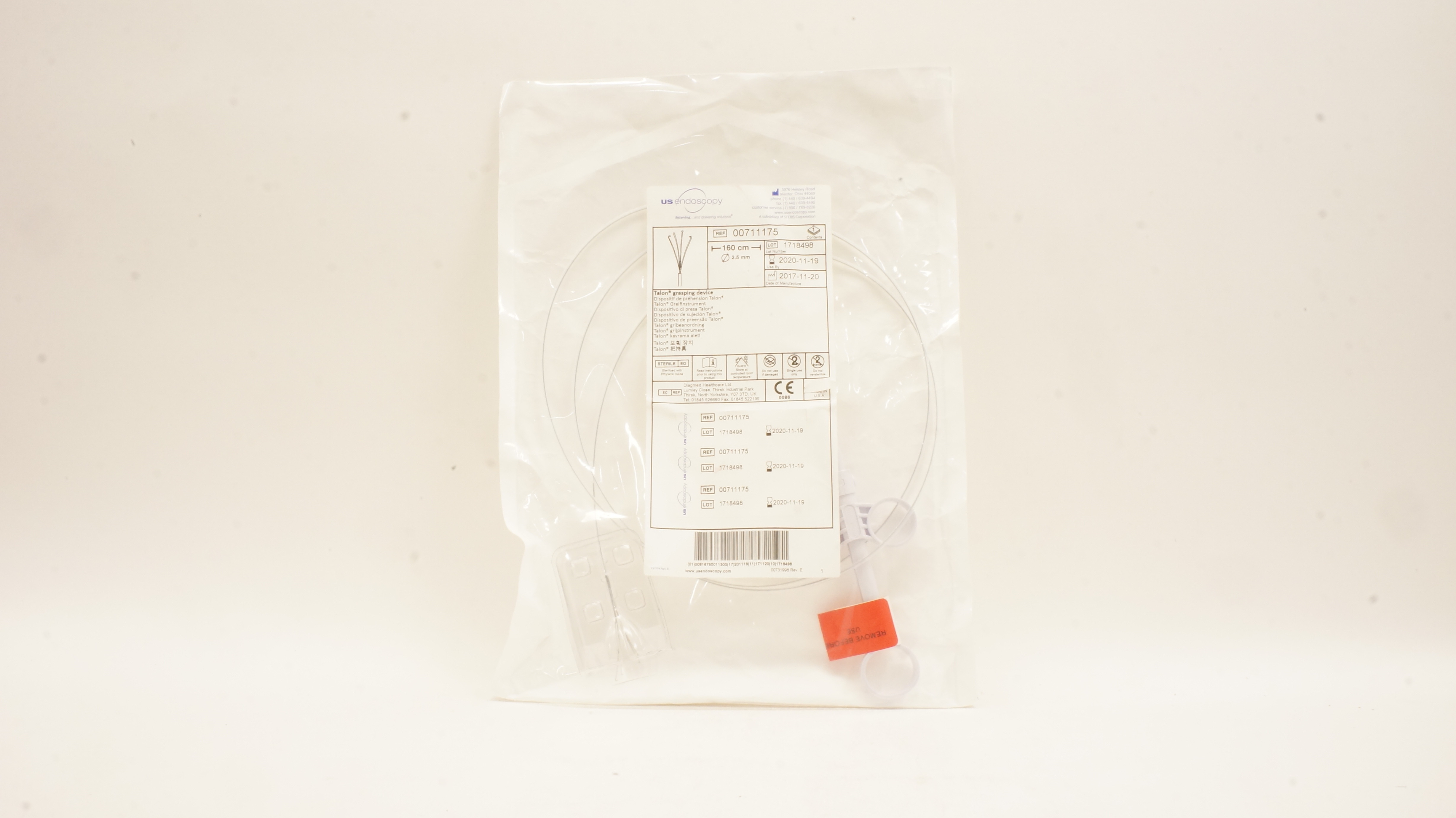 US Endoscopy 00711175 Talon Grasping Device 160cm x 2.5mm (x)