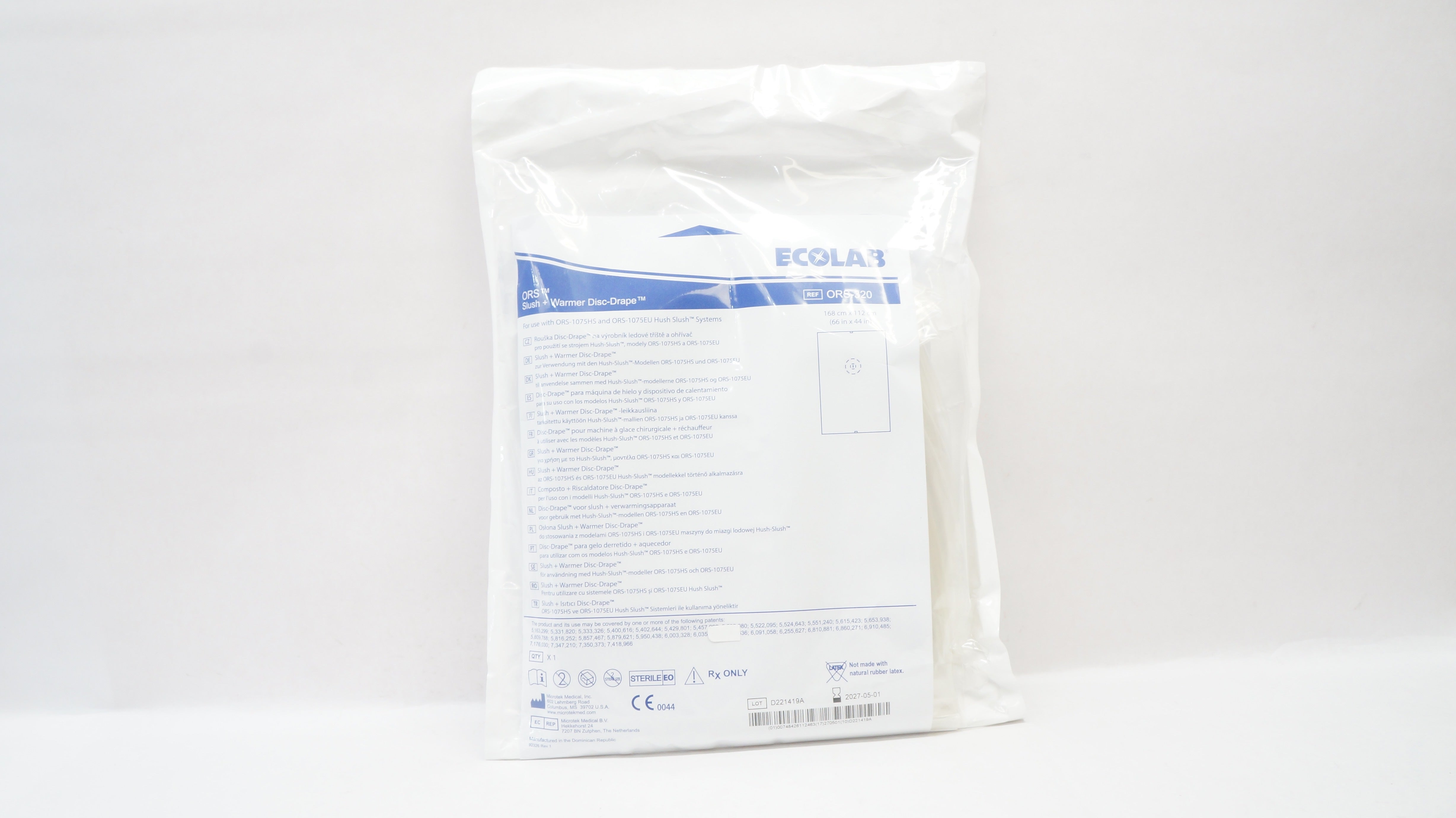 Ecolab ORS-320 ORS Slush + Warmer Disc-Drape 66inch x 44inch