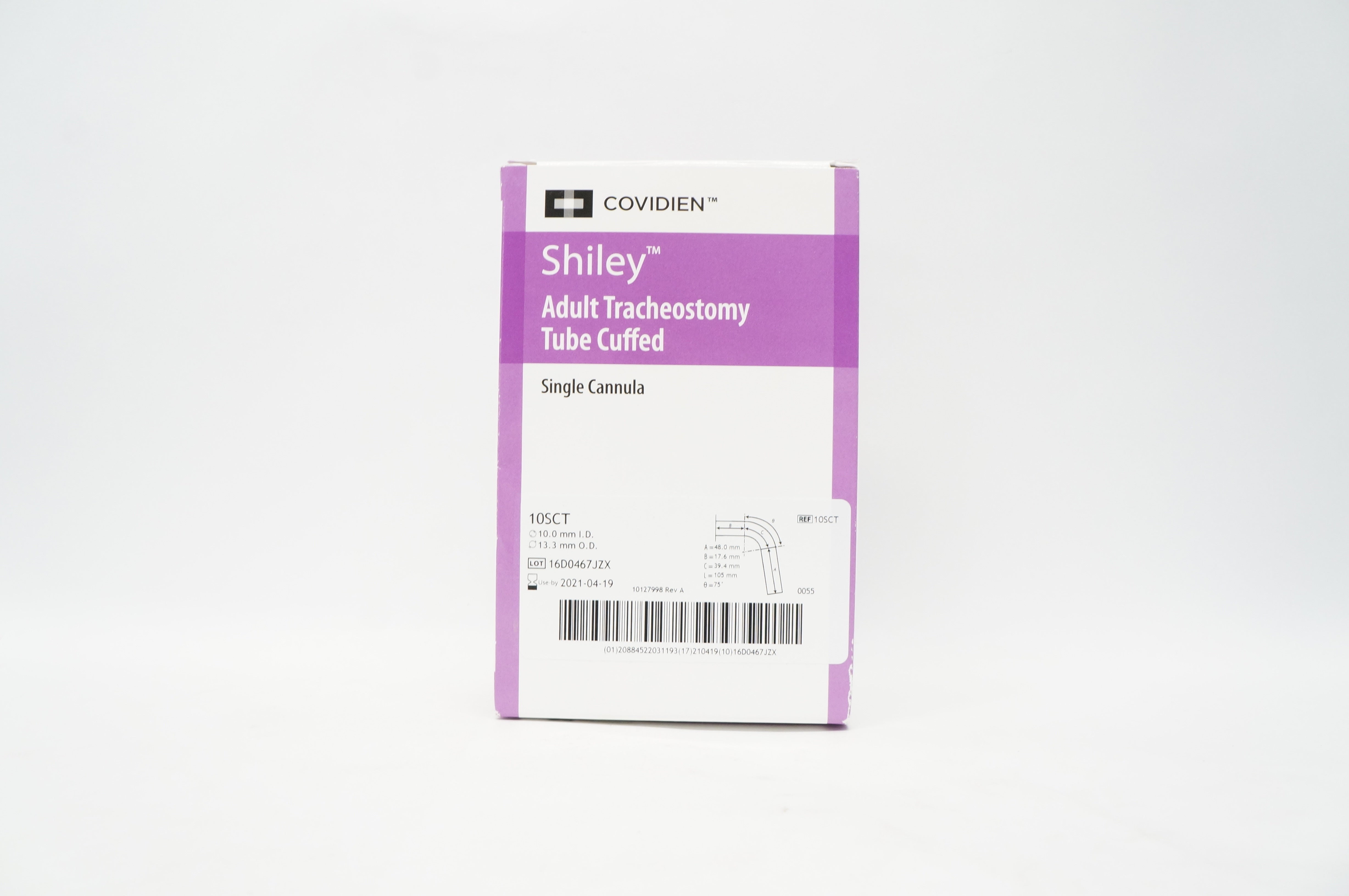 Covidien 10SCT Shiley Single Cuffed Tracheostomy Tube 10mm x 13.3mm (x)