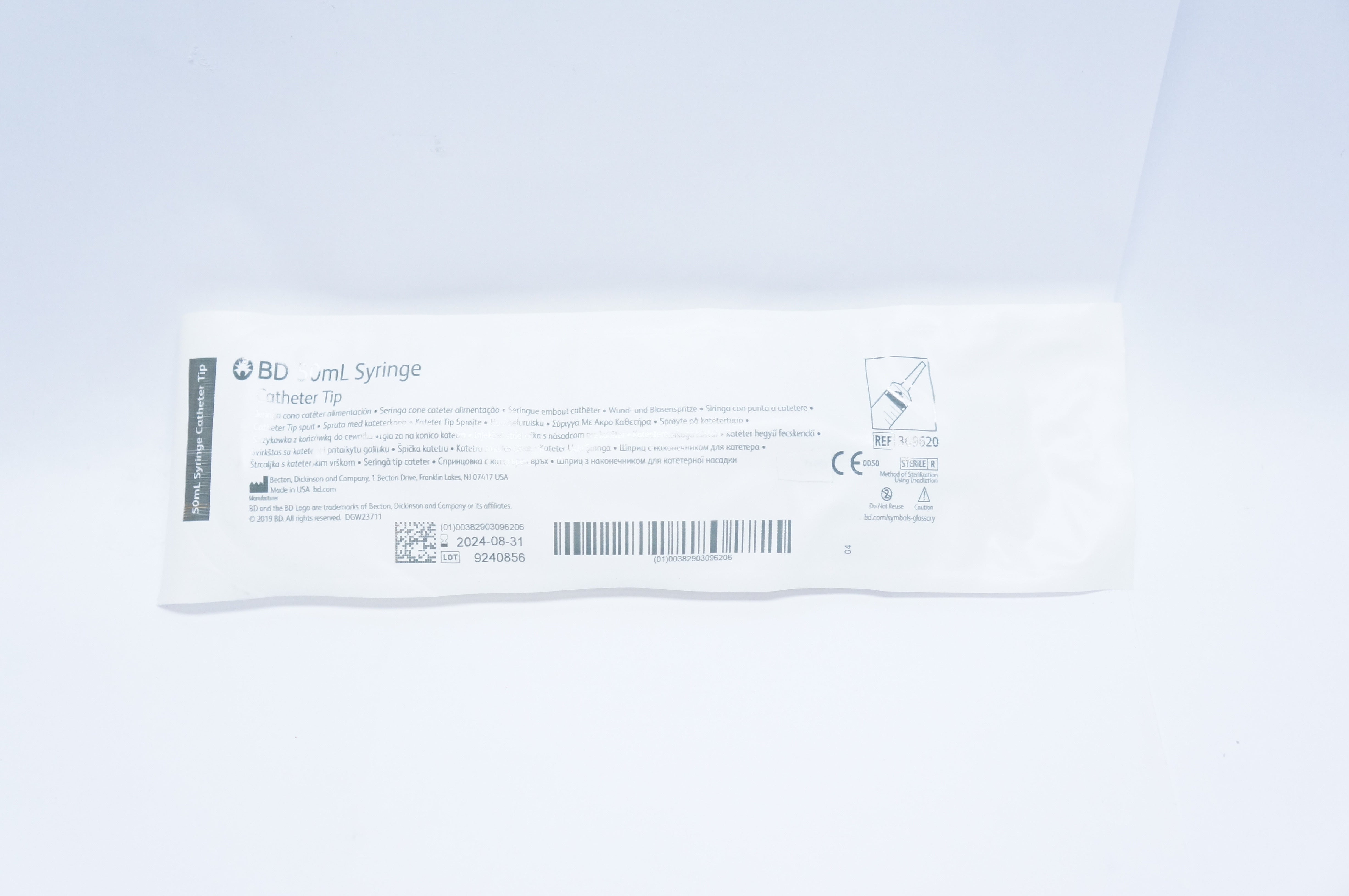 BD 309620 50 mL Blister Pack Catheter Tip Without Safety