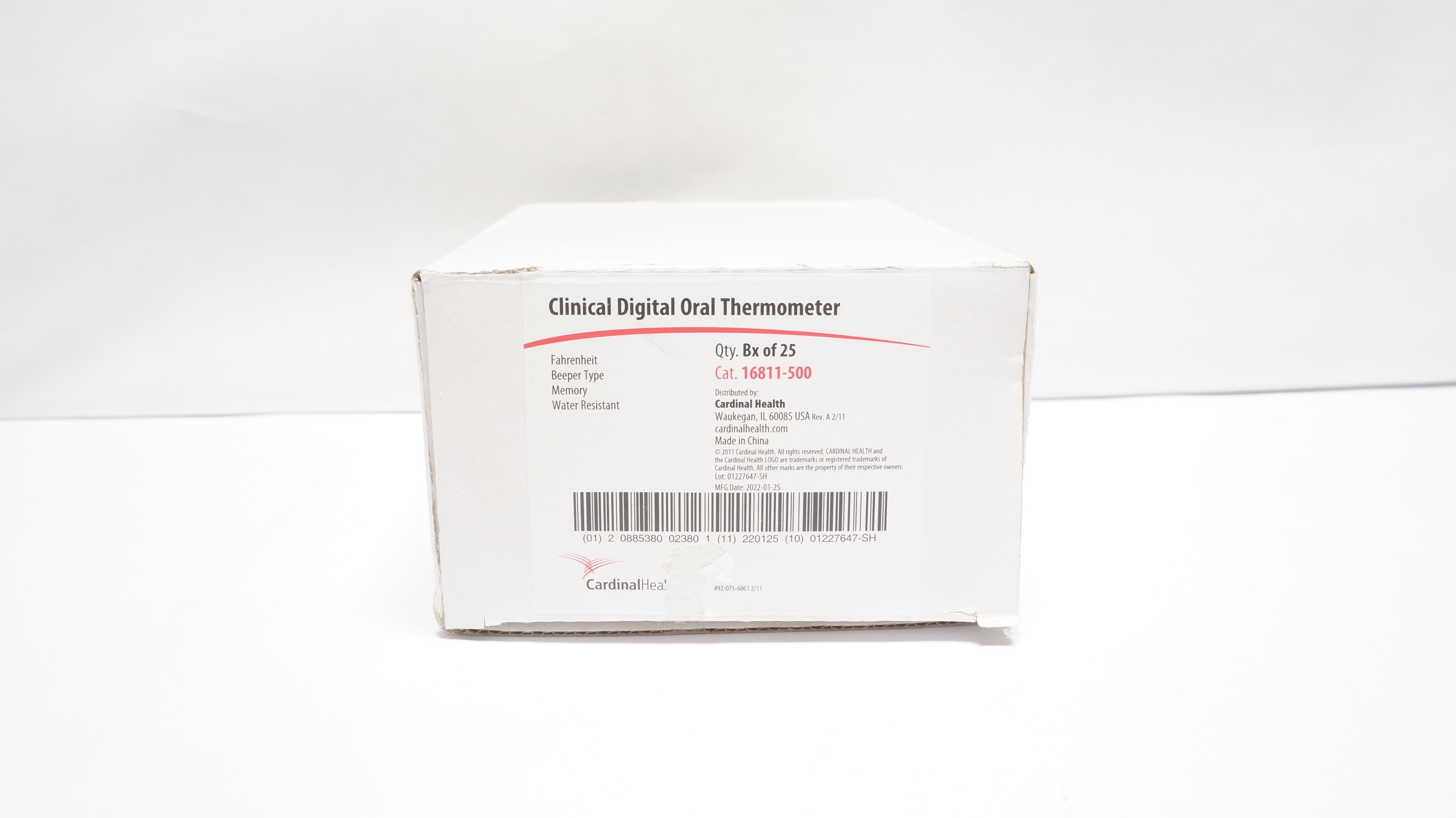 Cardinal Health 16811-500 Clinical Digital Oral Thermometer - Box of 25