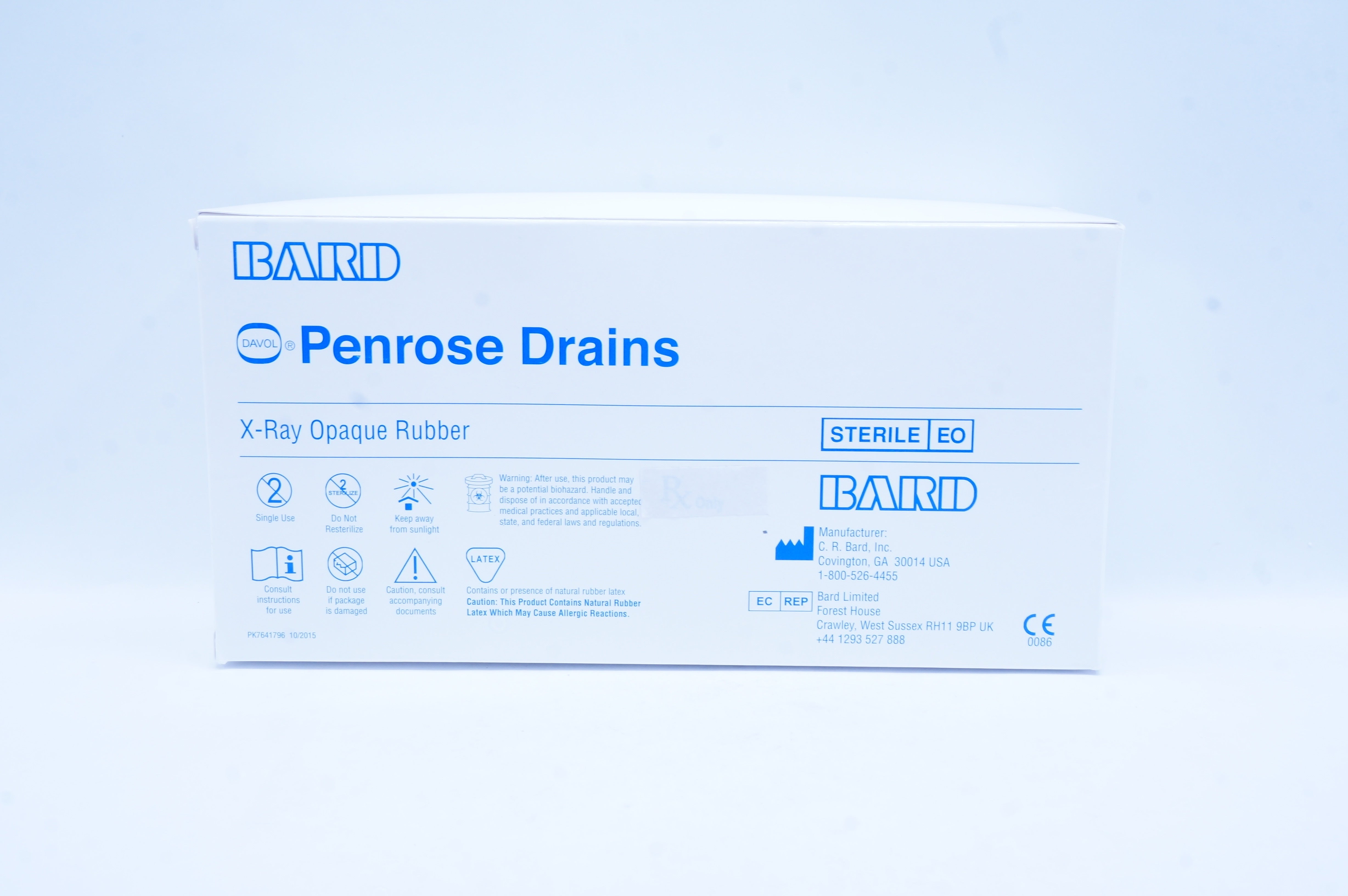 Bard 0918050 Penrose Drains X-Ray Opaque Rubber 18in x 457.20mm (x) -Box of 50