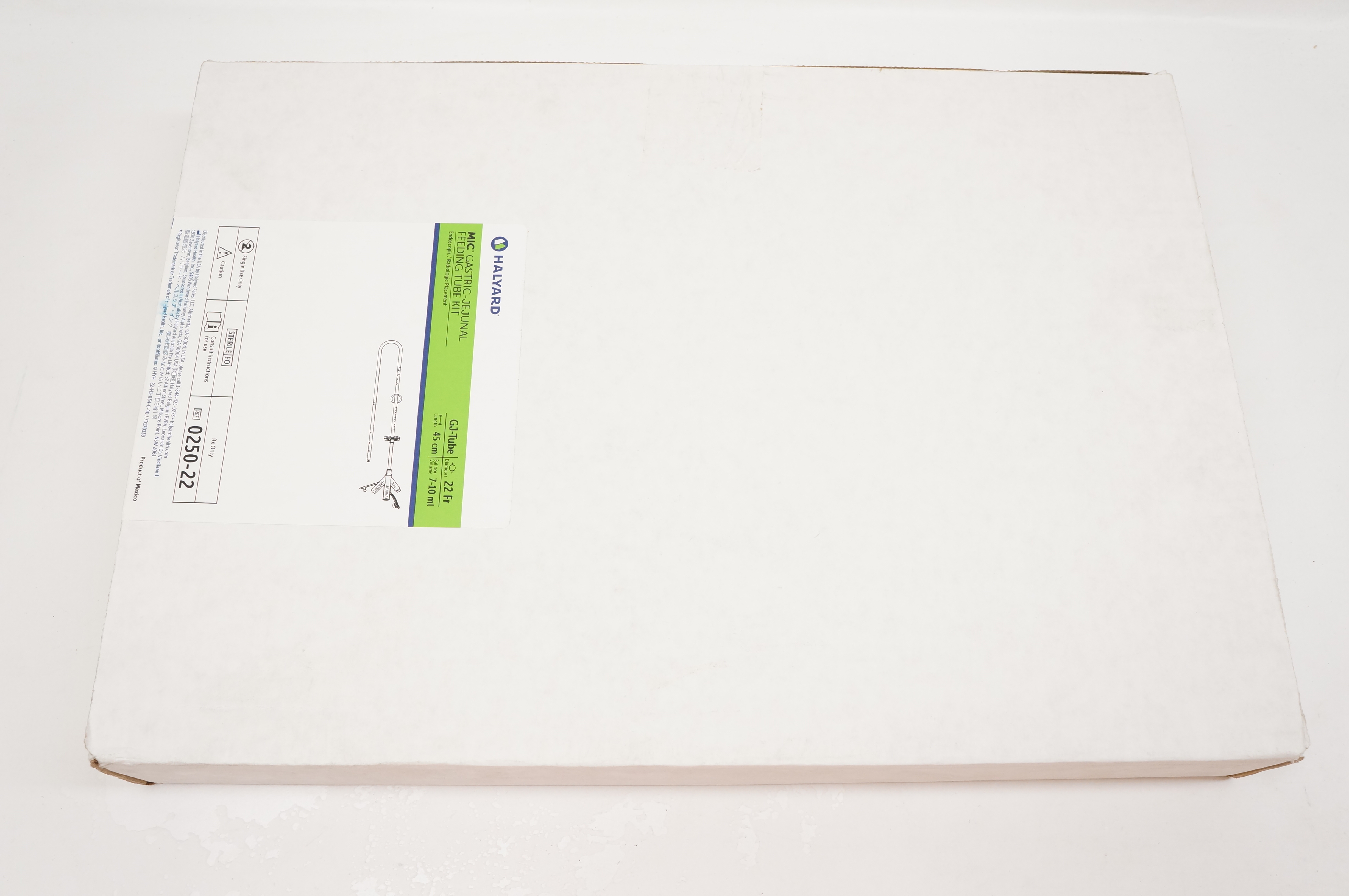 Halyard 0250-22 MIC Gastric-Jejunal Feeding Tube Kit 22Fr. x 45cm, 7-10ml (x)