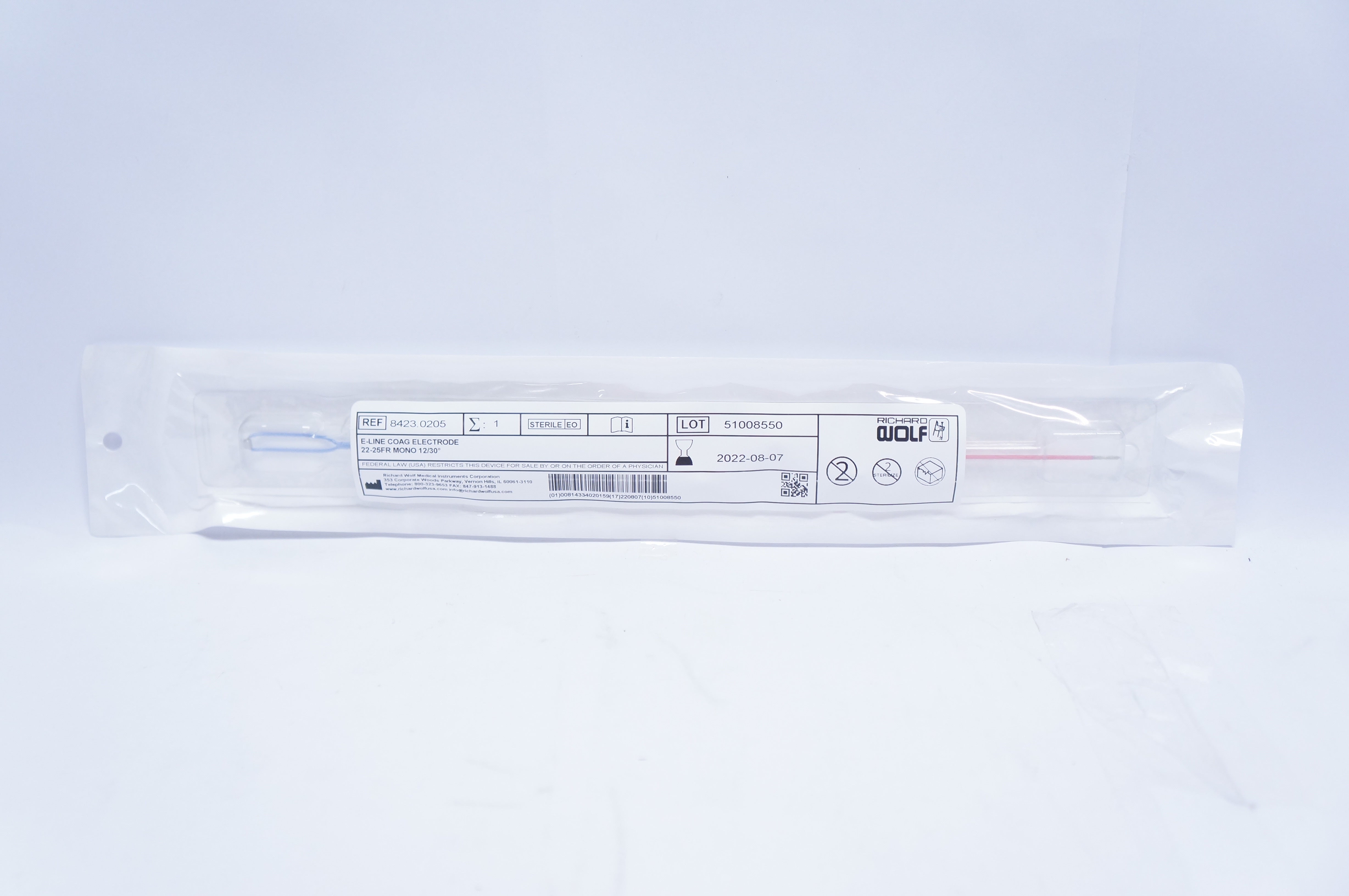 Richard Wolf 8423.0205 E-Line Coag Electrode 22-25Fr. Mono 12/30 degree