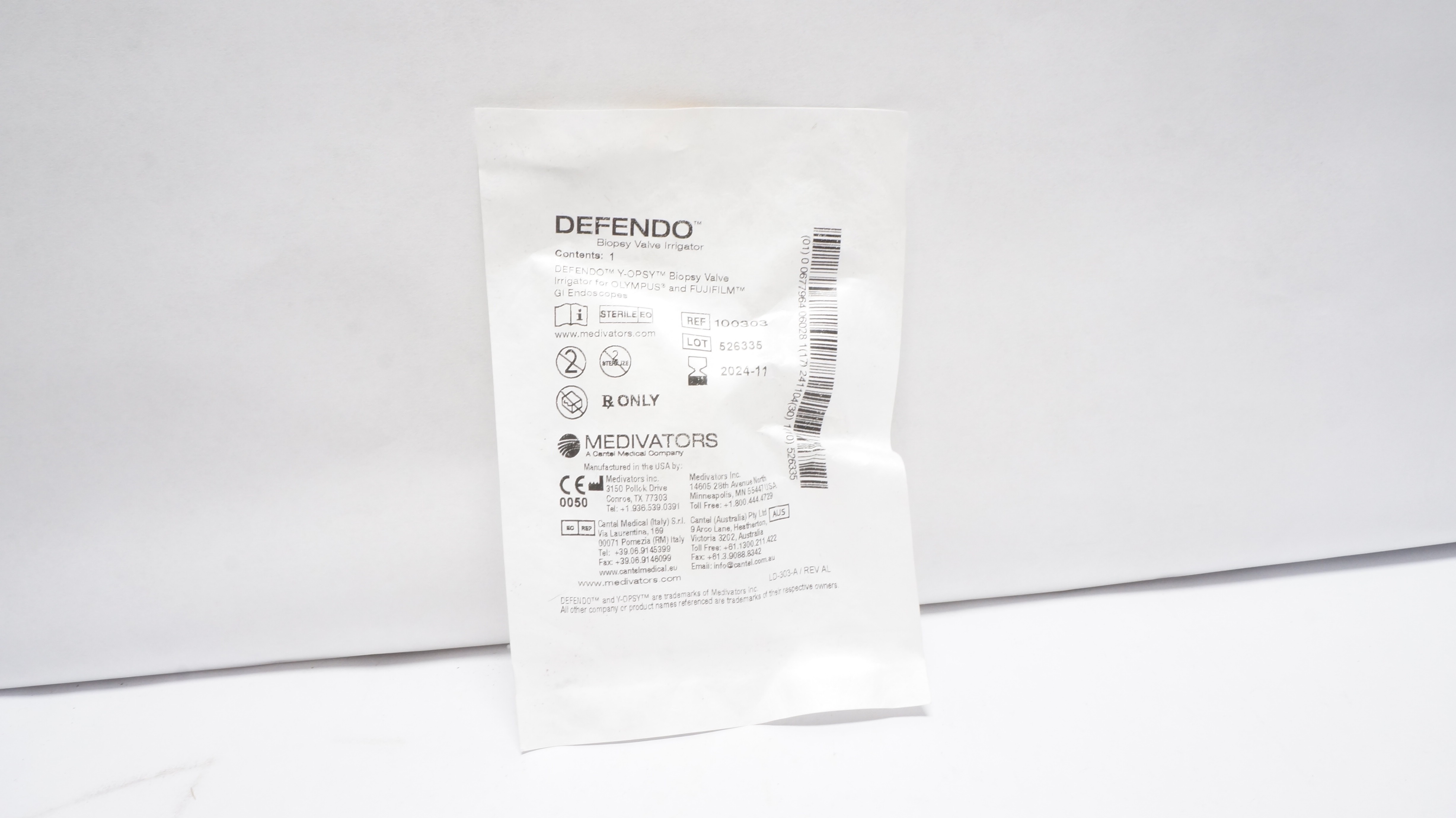 Medivators 100303 Defendo Y-OPSY Biopsy Valve Irrigator (x)