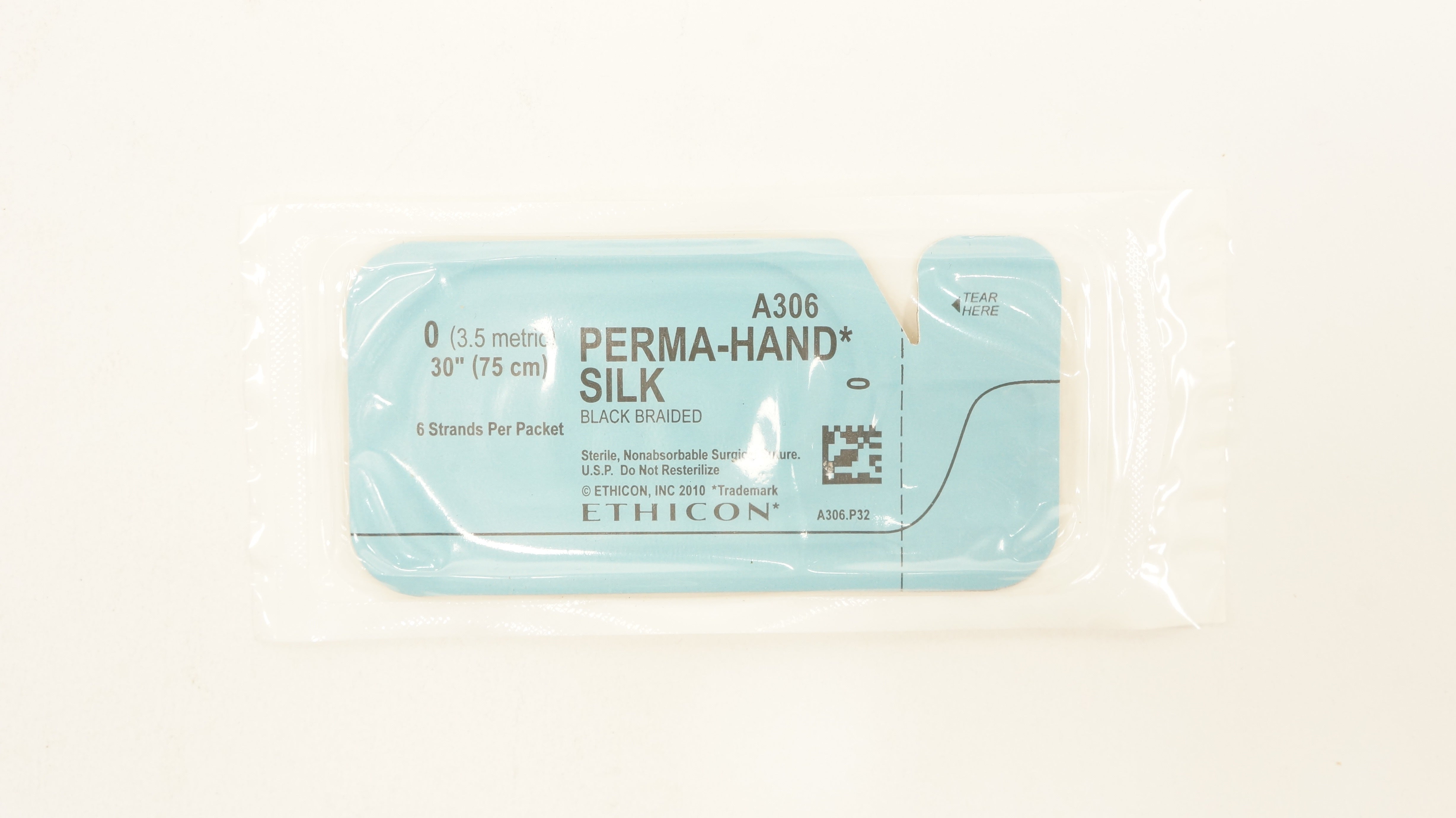 Ethicon A306 0 Perma-Hand Silk Black Braided Stre 30inch (x)