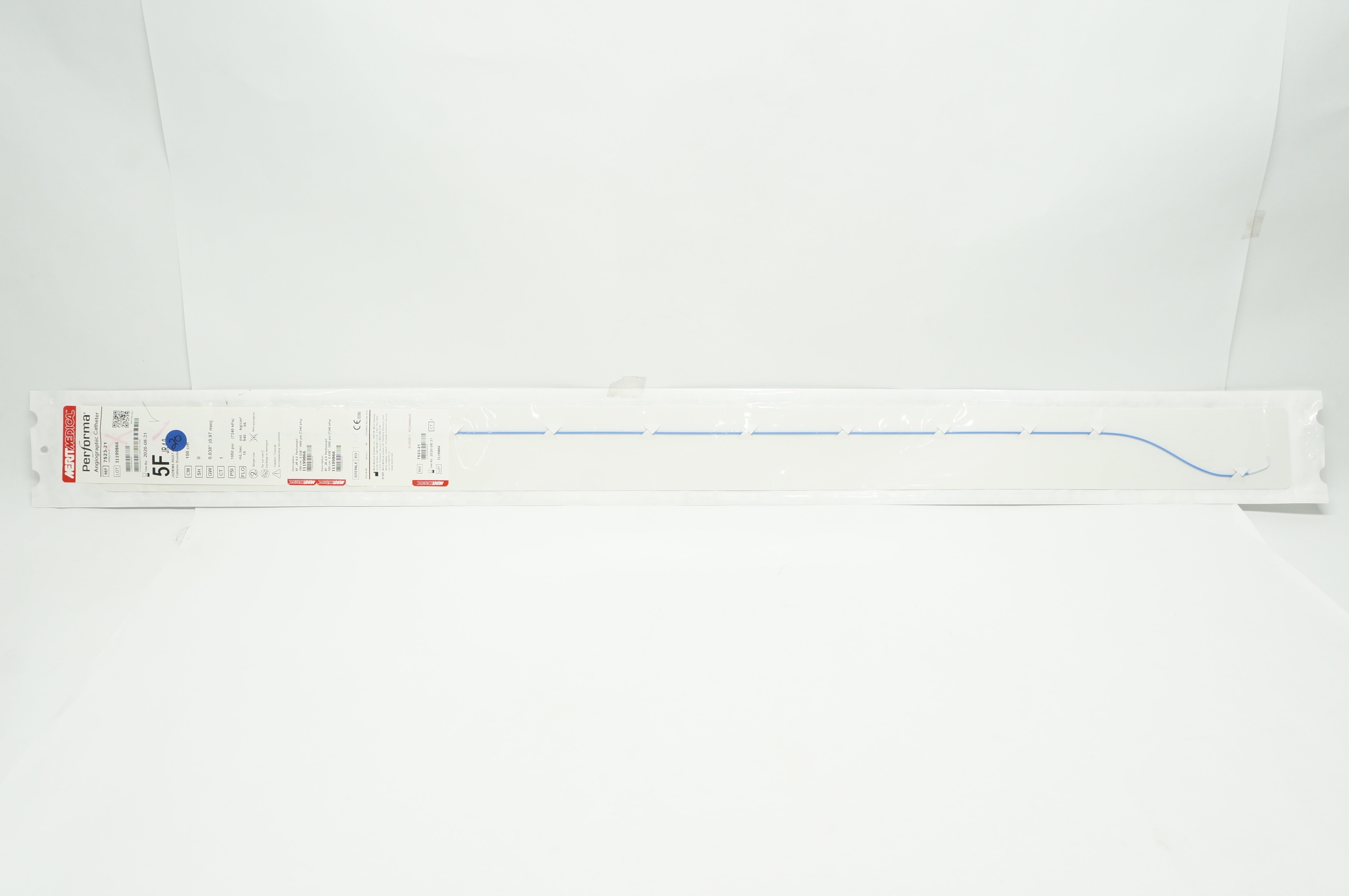 Merit Medical 7523-21 JR 4.0 Angiographic Cath. 5F x 0.38inch x 100cm (x)
