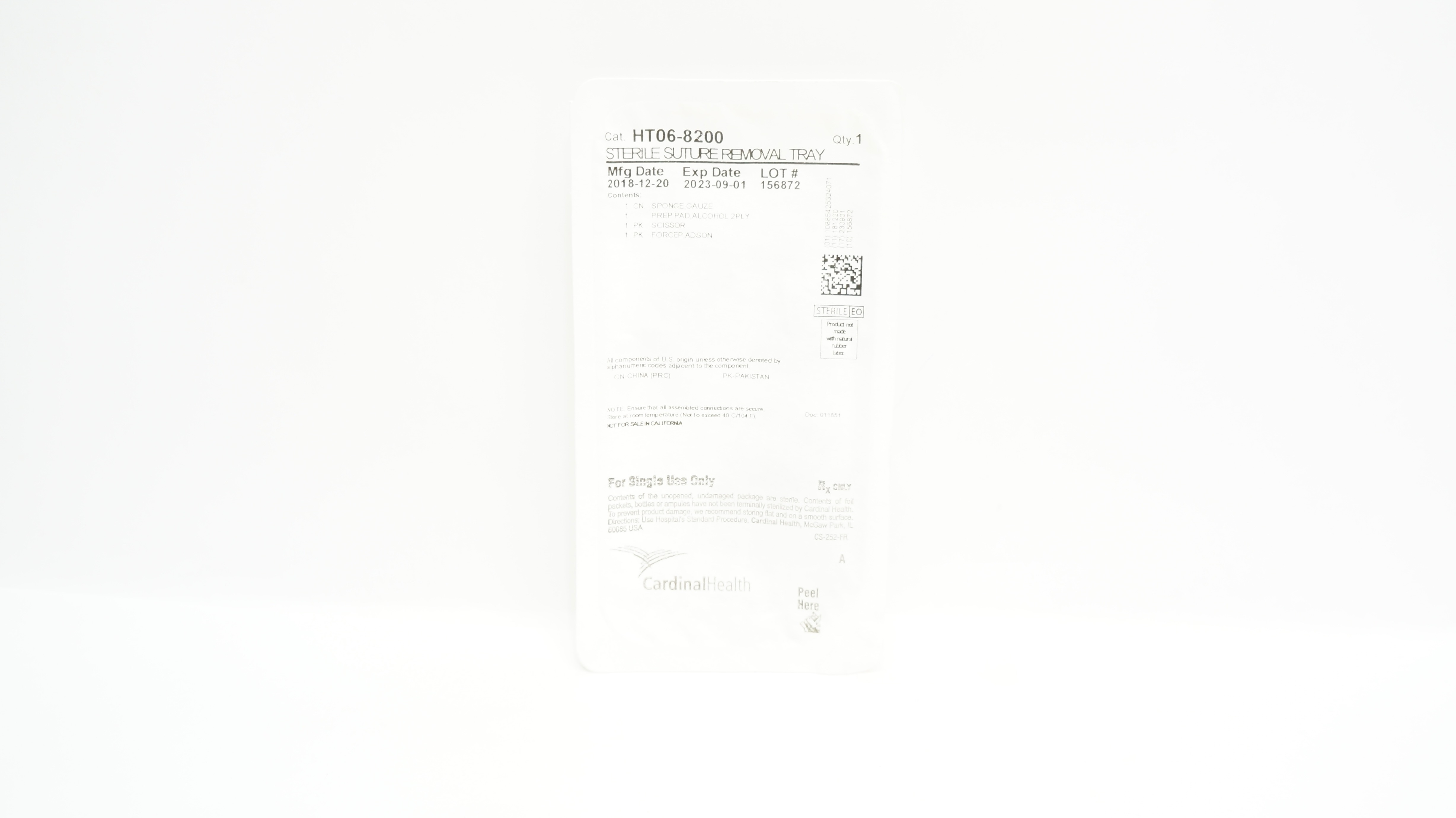 Cardinal Health HT06-8200 Stre Removal Tray (x)